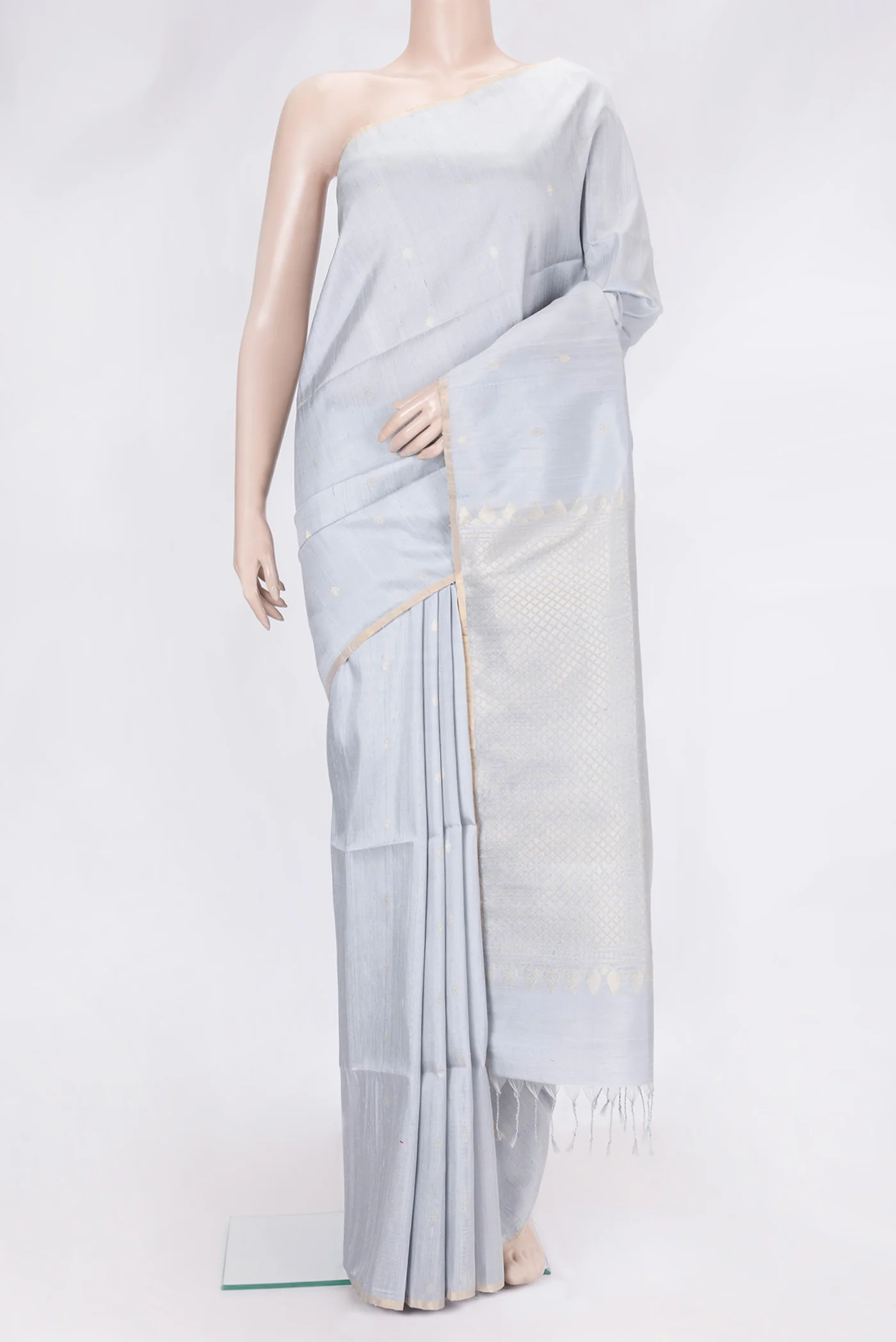Grey Raw Silk Saree