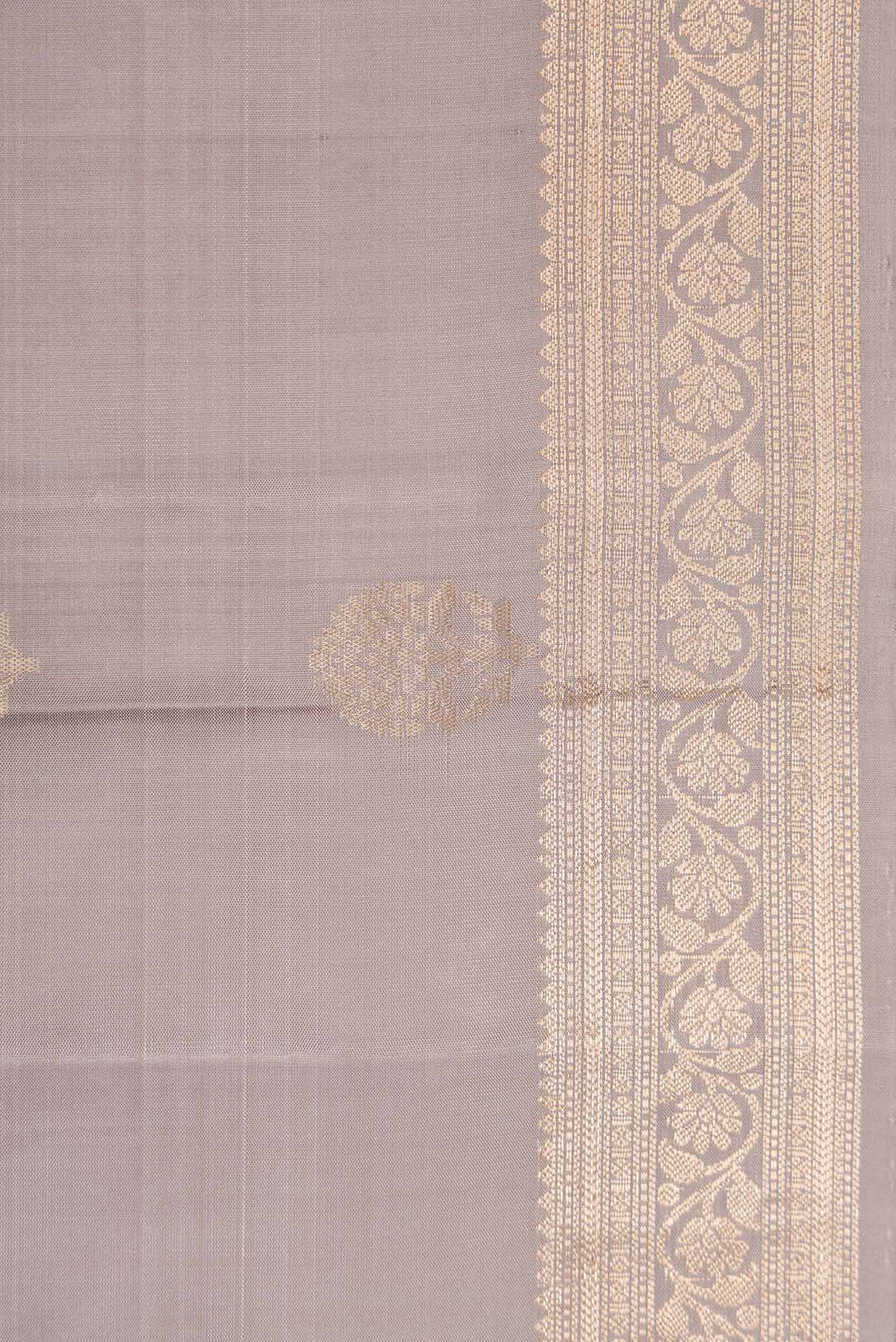Grey Dual Tone Soft Silk Saree - Image 3