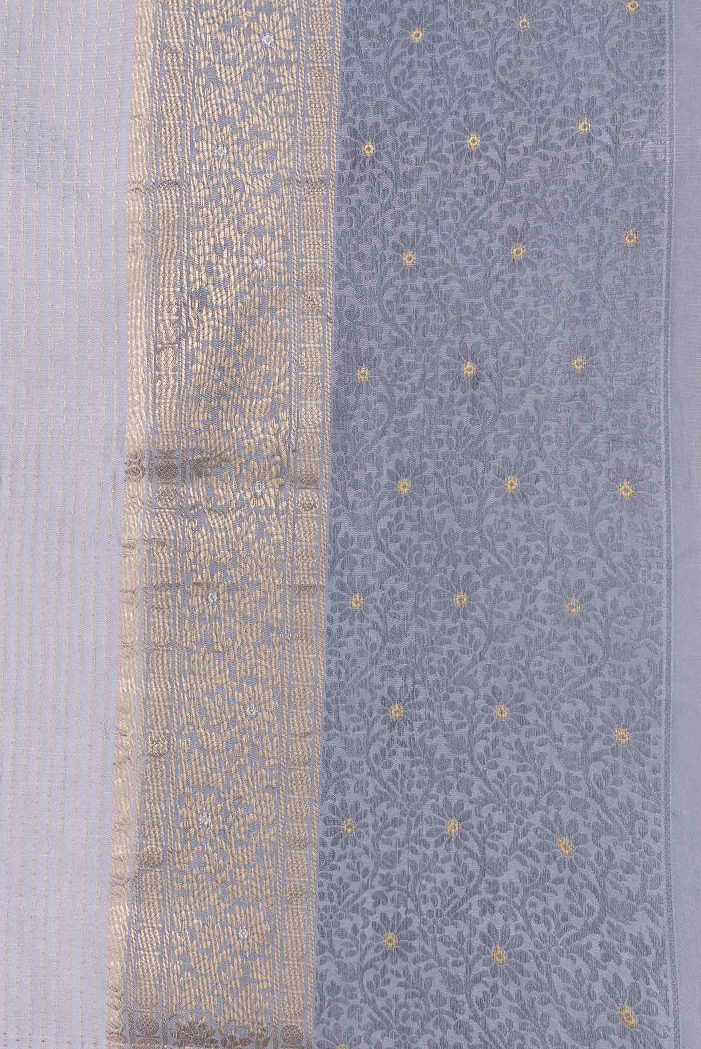 Grey Dual Tone Tussar Saree - Image 3