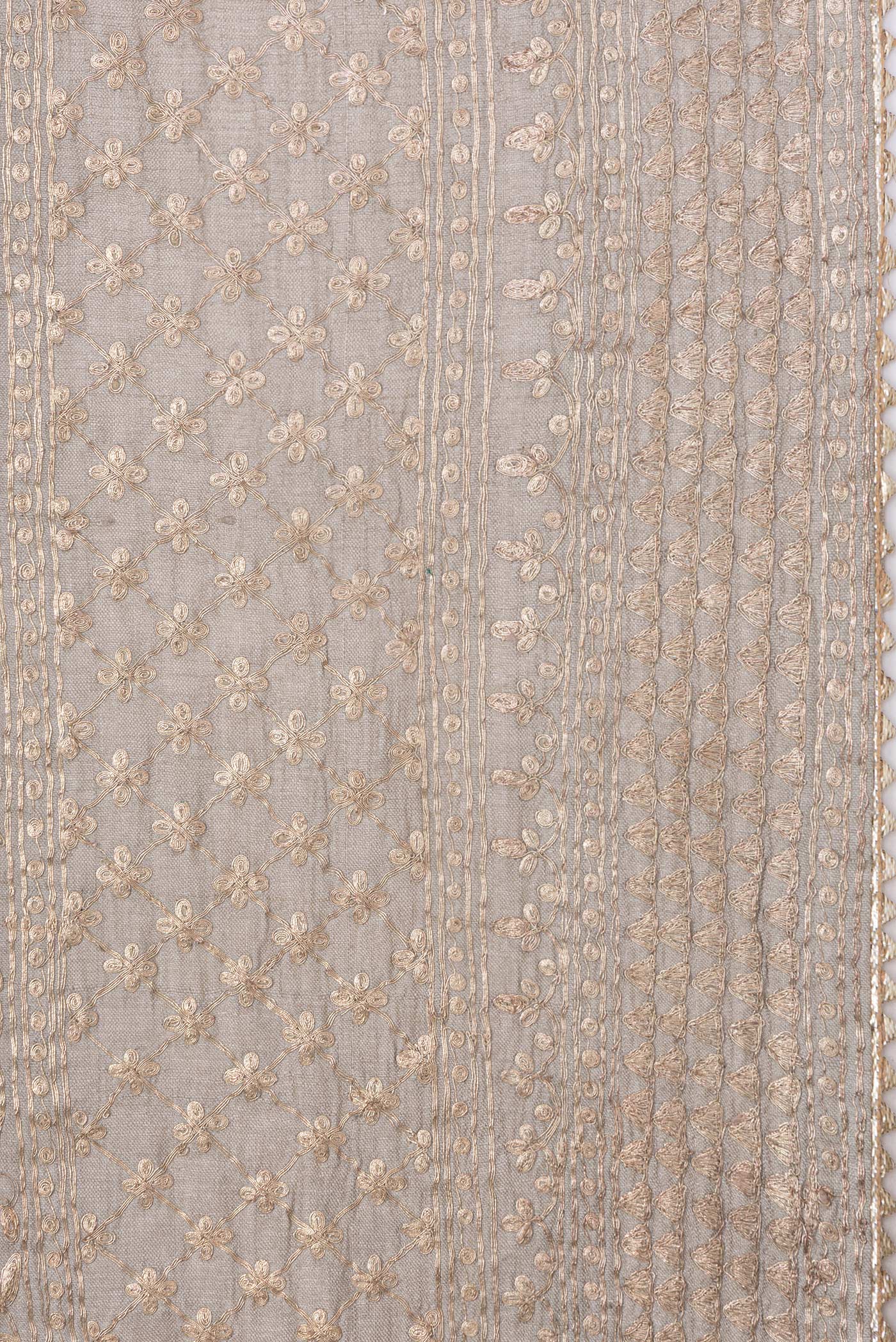 Grey Tussar Silk Saree - Image 3