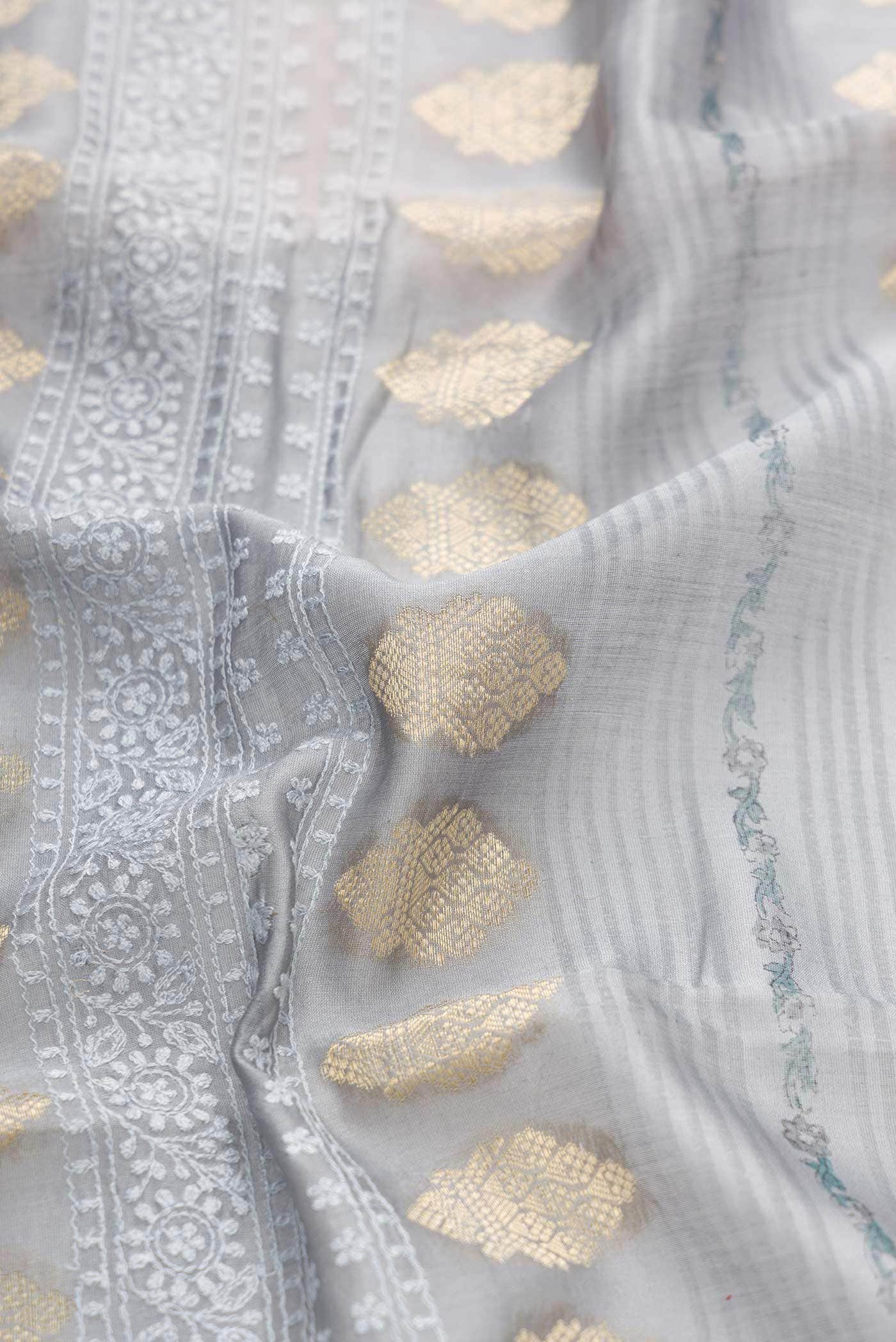 Grey Dual Tone Tussar Silk Saree - Image 2