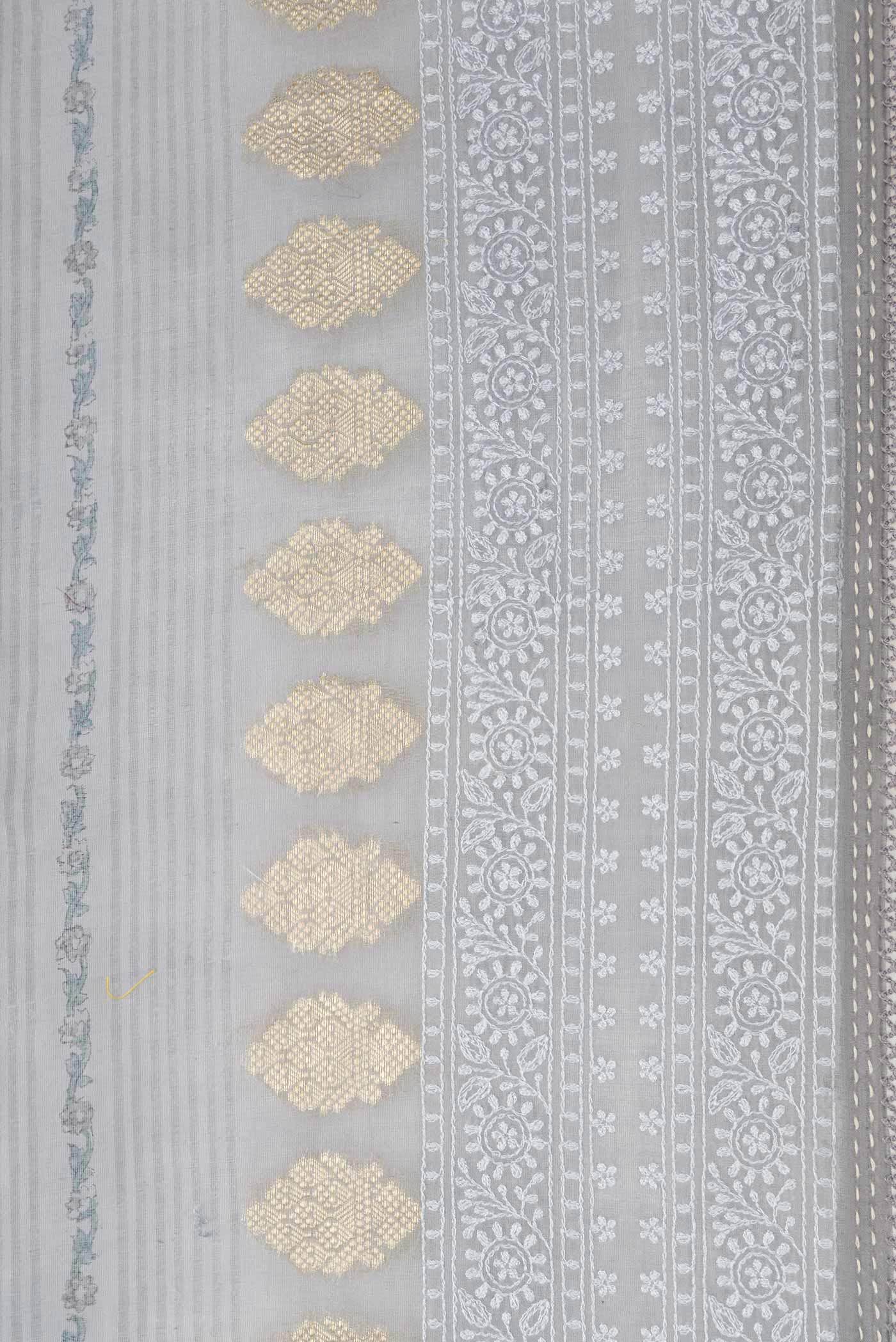 Grey Dual Tone Tussar Silk Saree - Image 3