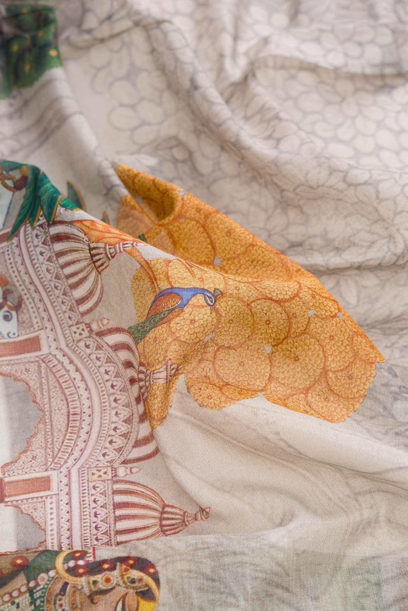 Grey Dual Tone Tussar Silk Saree - Image 2