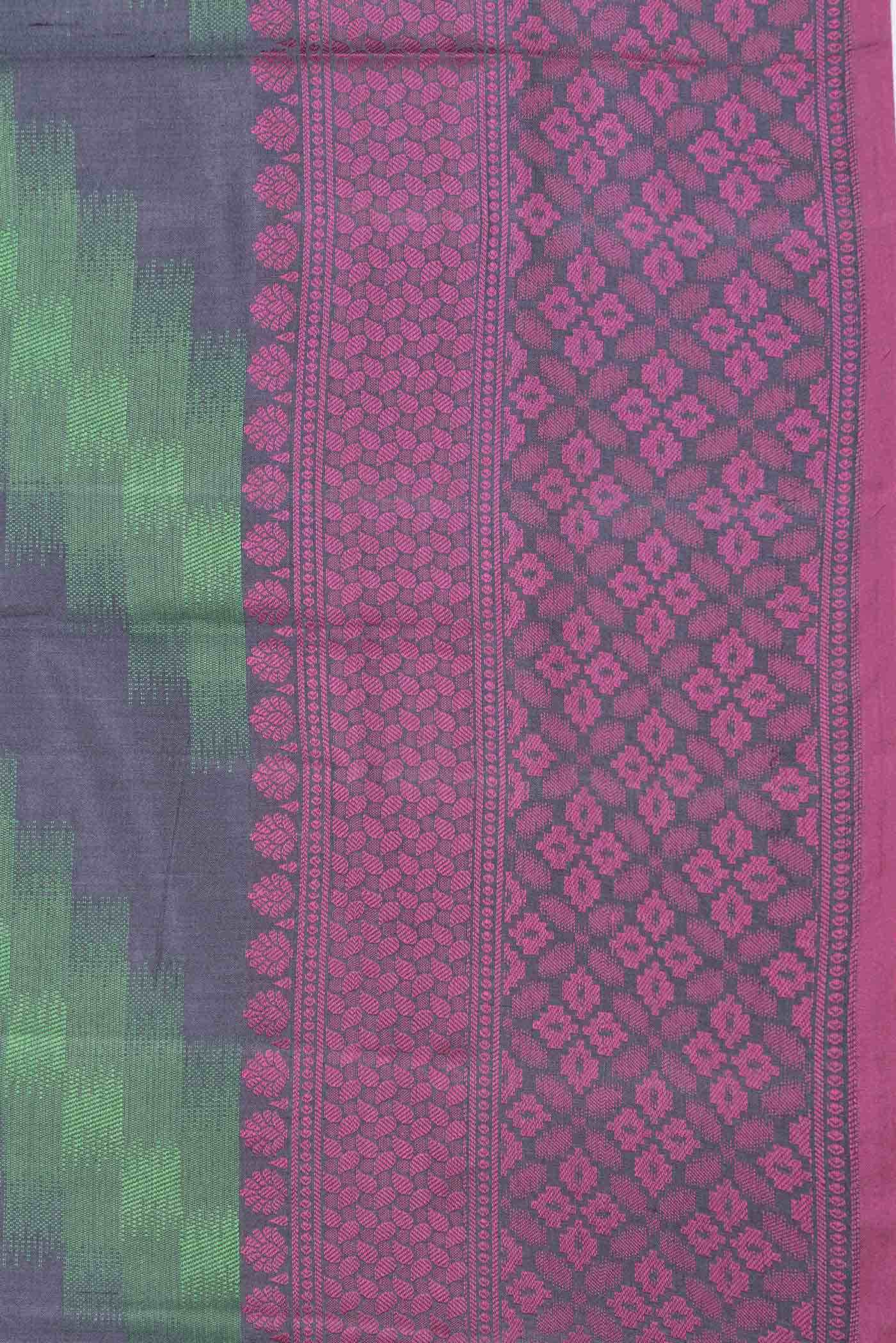 Grey Dual Tone Tussar Silk Saree - Image 3