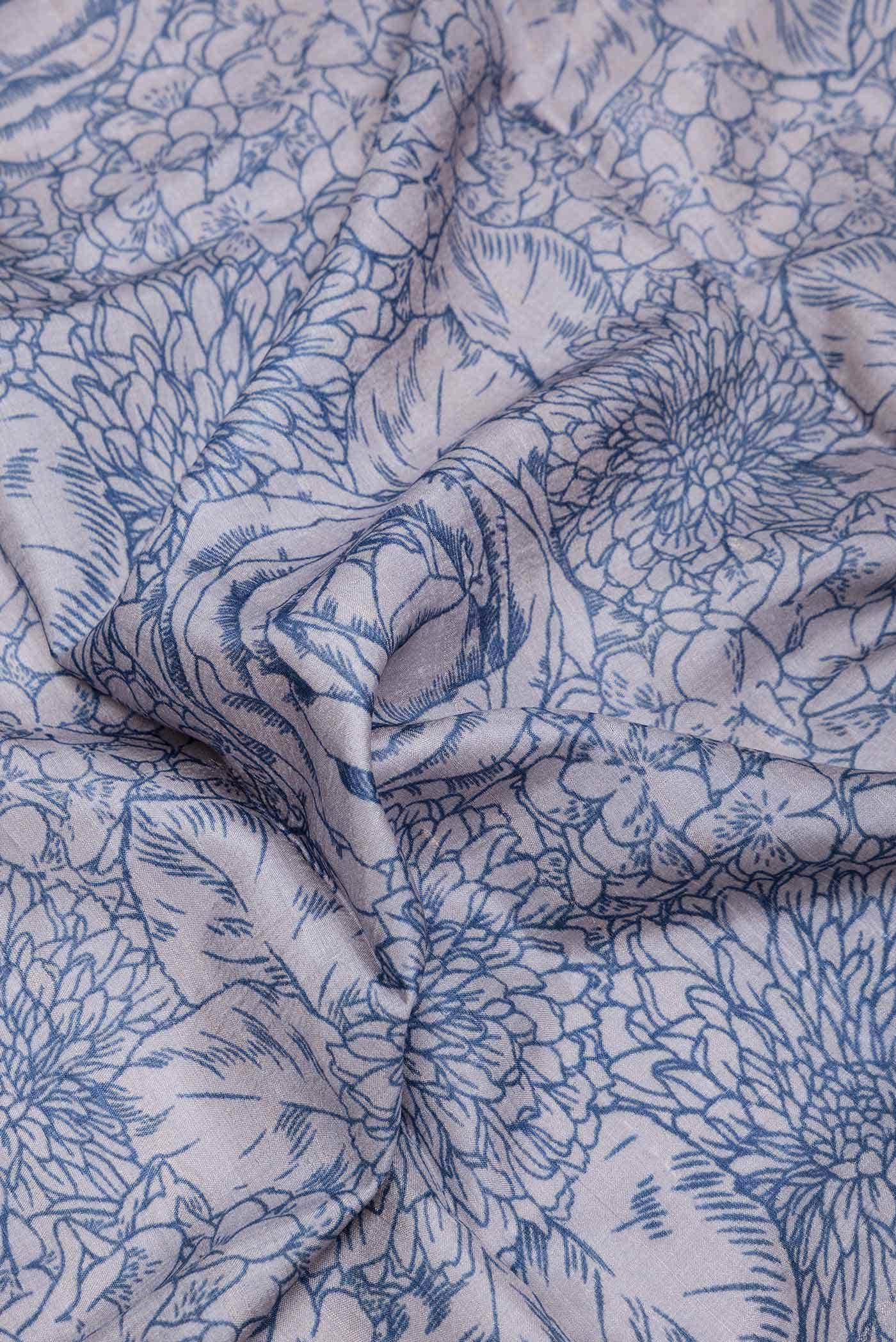 Grey Dual Tone Tussar Silk Saree - Image 2