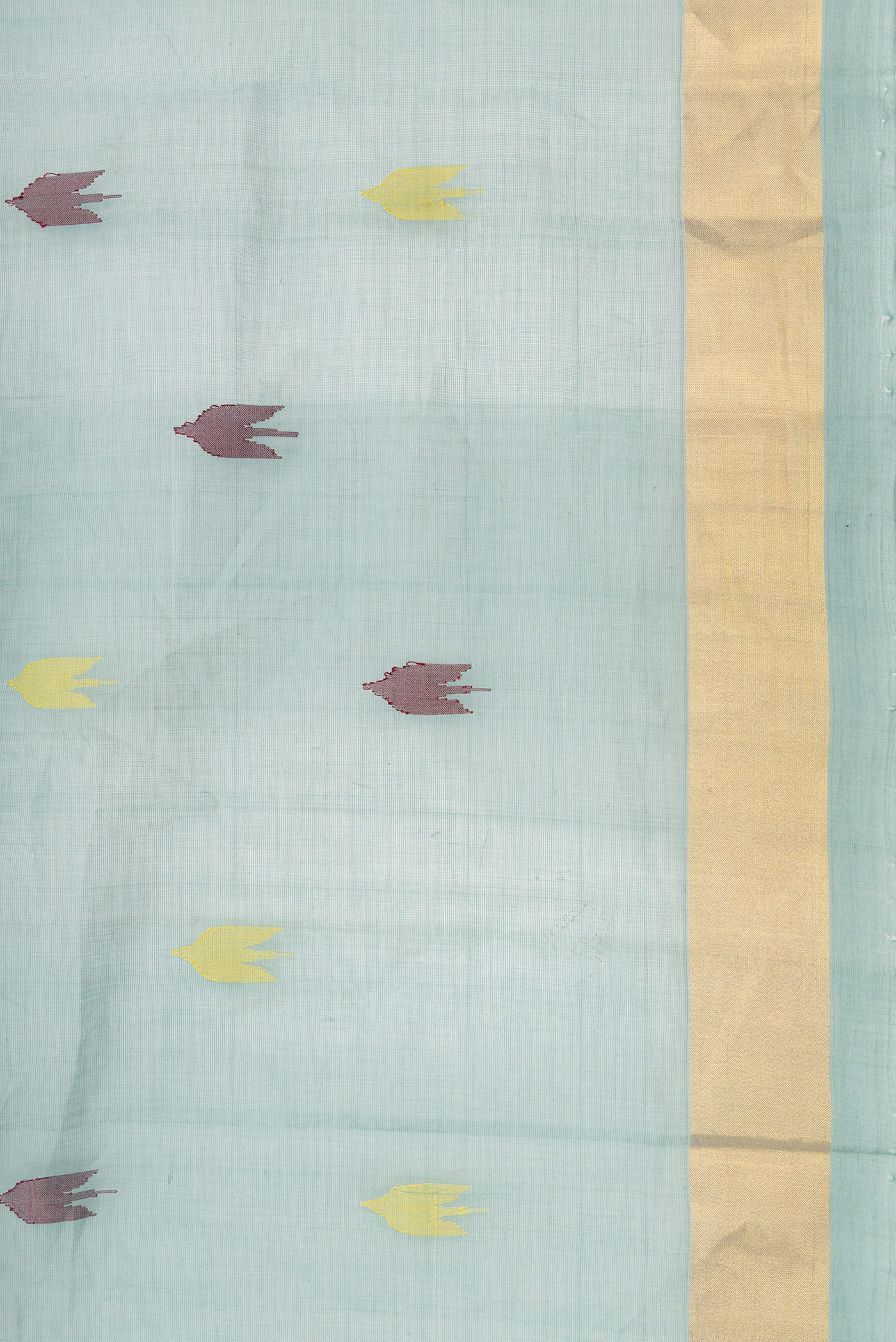 Blue Grey Uppada Cotton Saree - Image 3