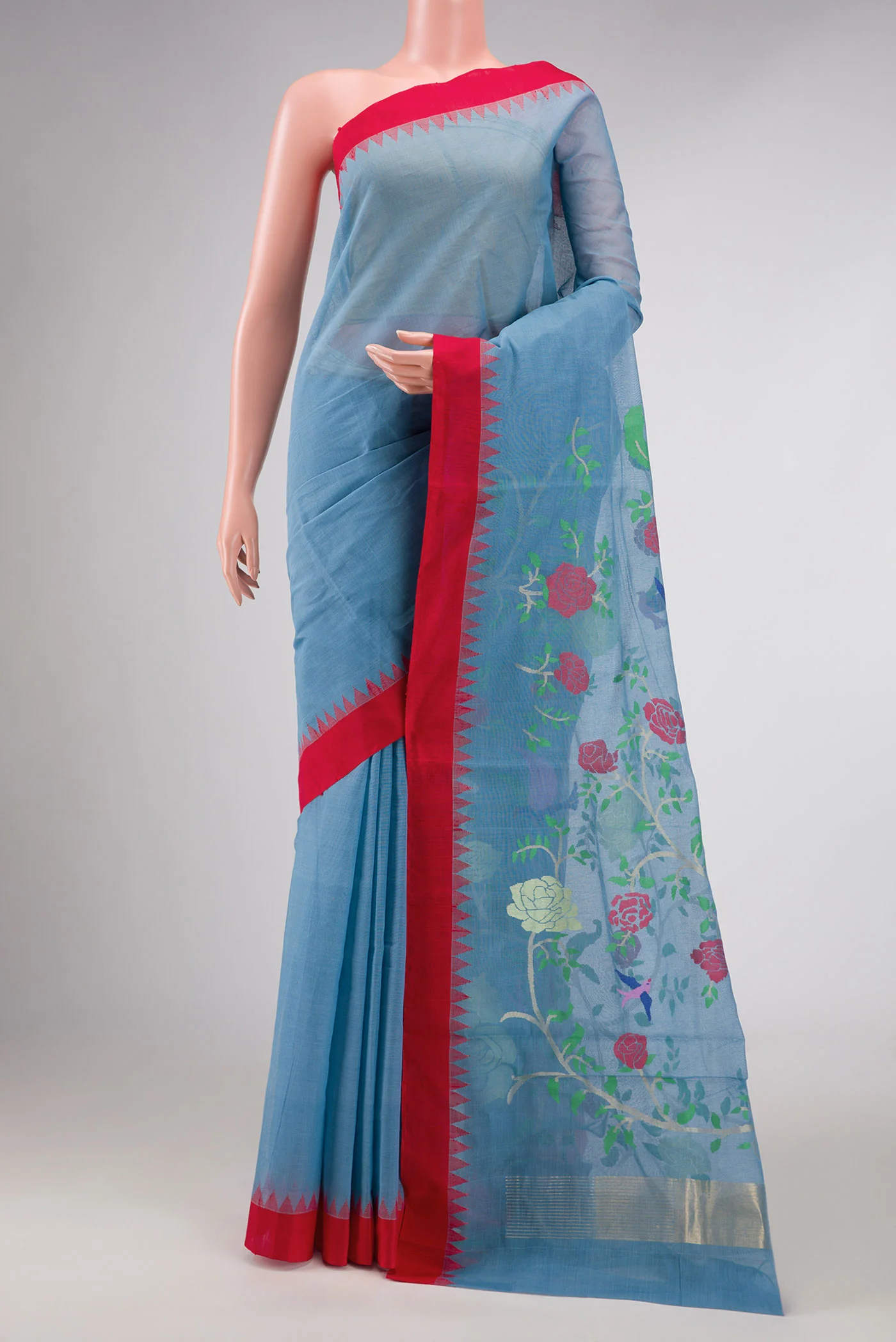 Grey Dual Tone Uppada Cotton Saree