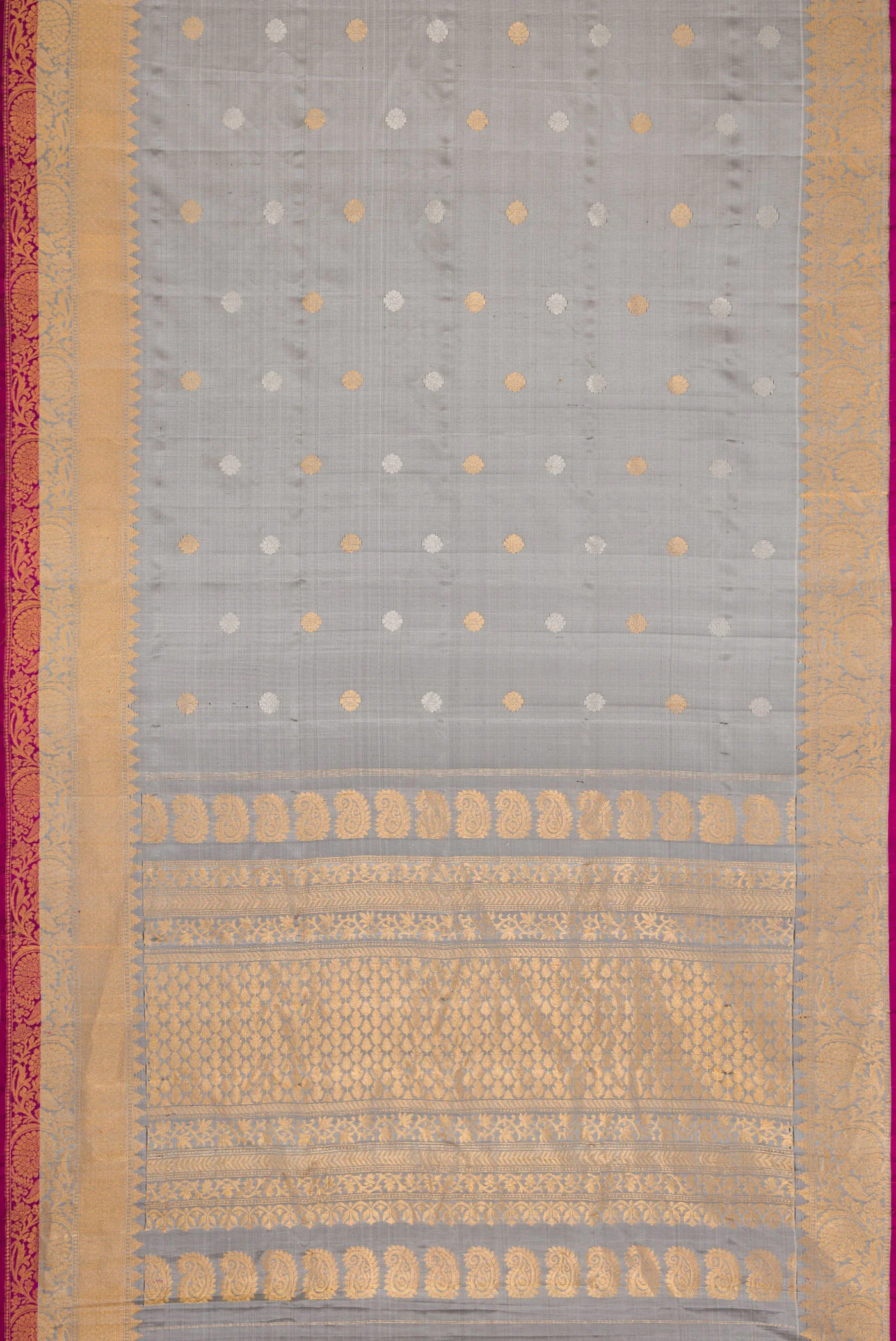 Grey Gadwal Silk Saree - Image 6