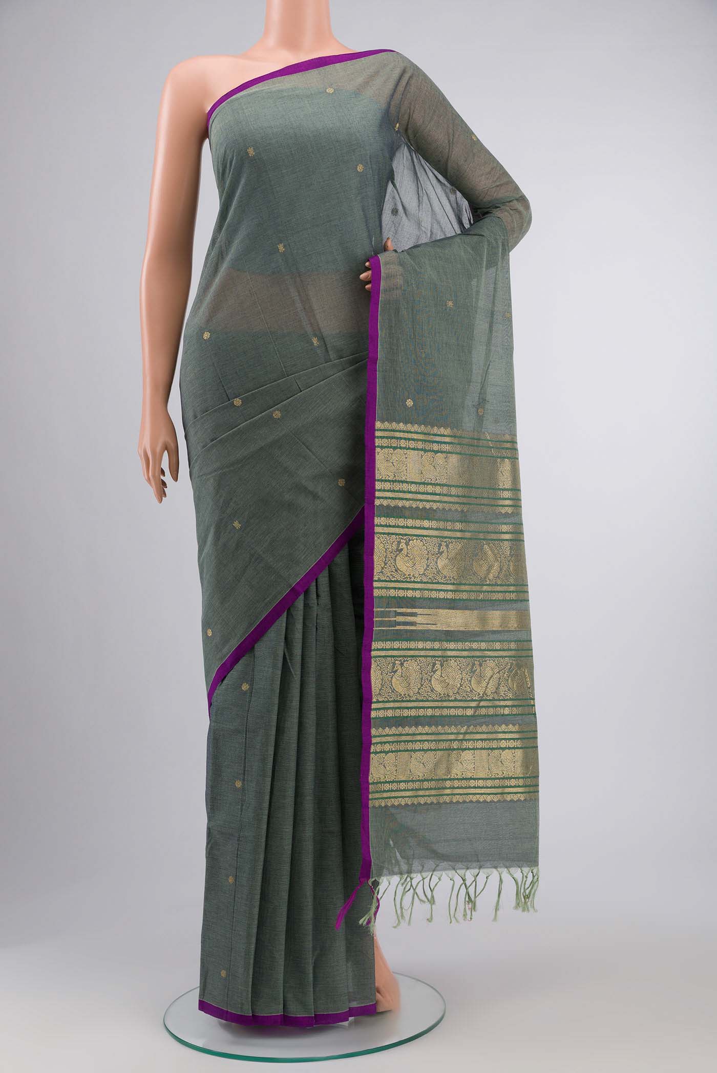 Grey Kanchi Cotton Saree