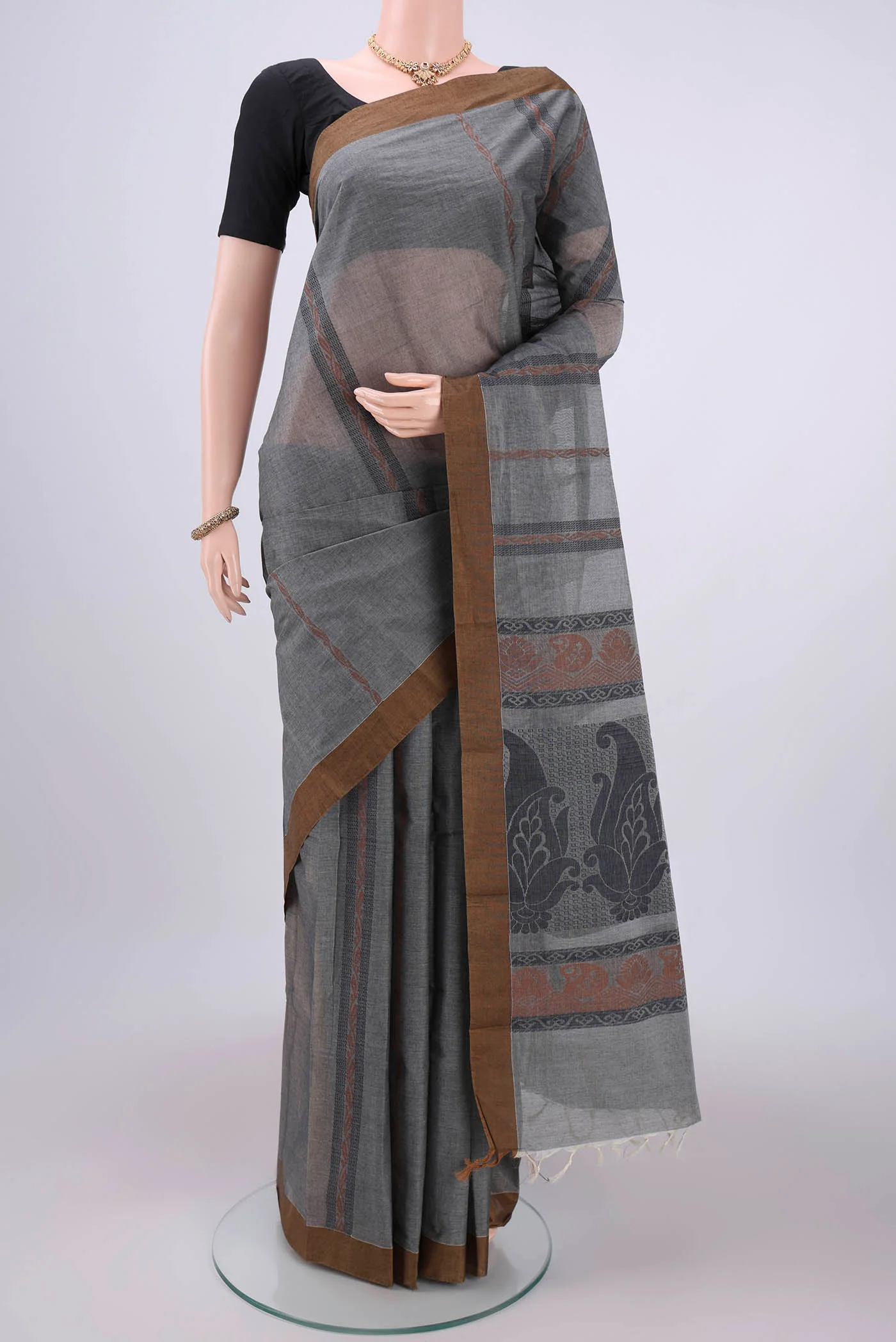 Grey Kanchi Cotton Saree