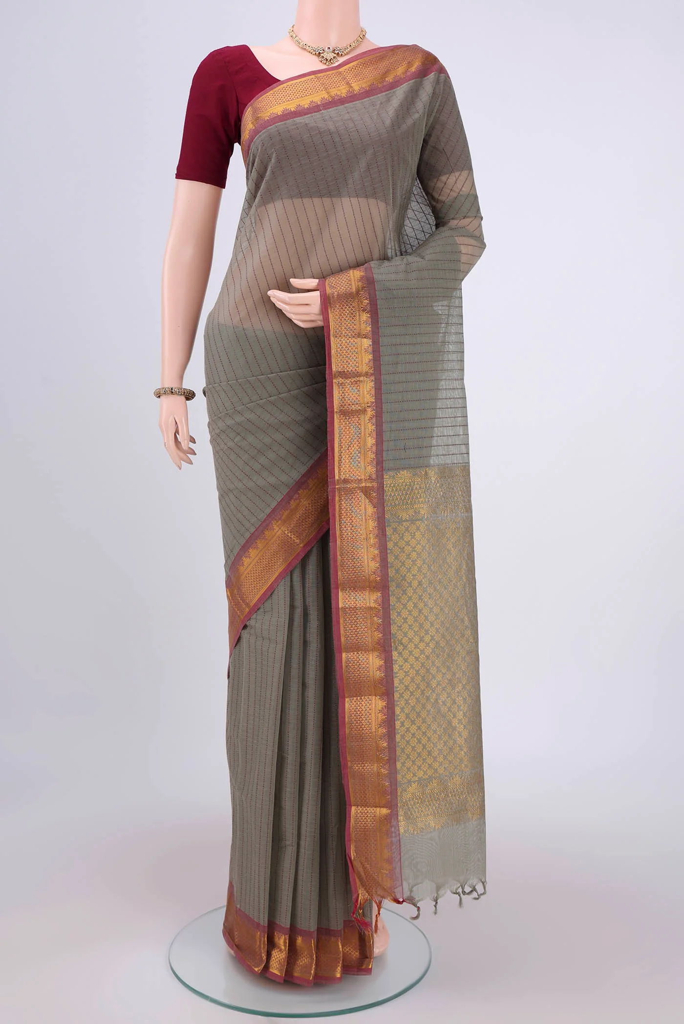 Grey Kanchi Cotton Saree