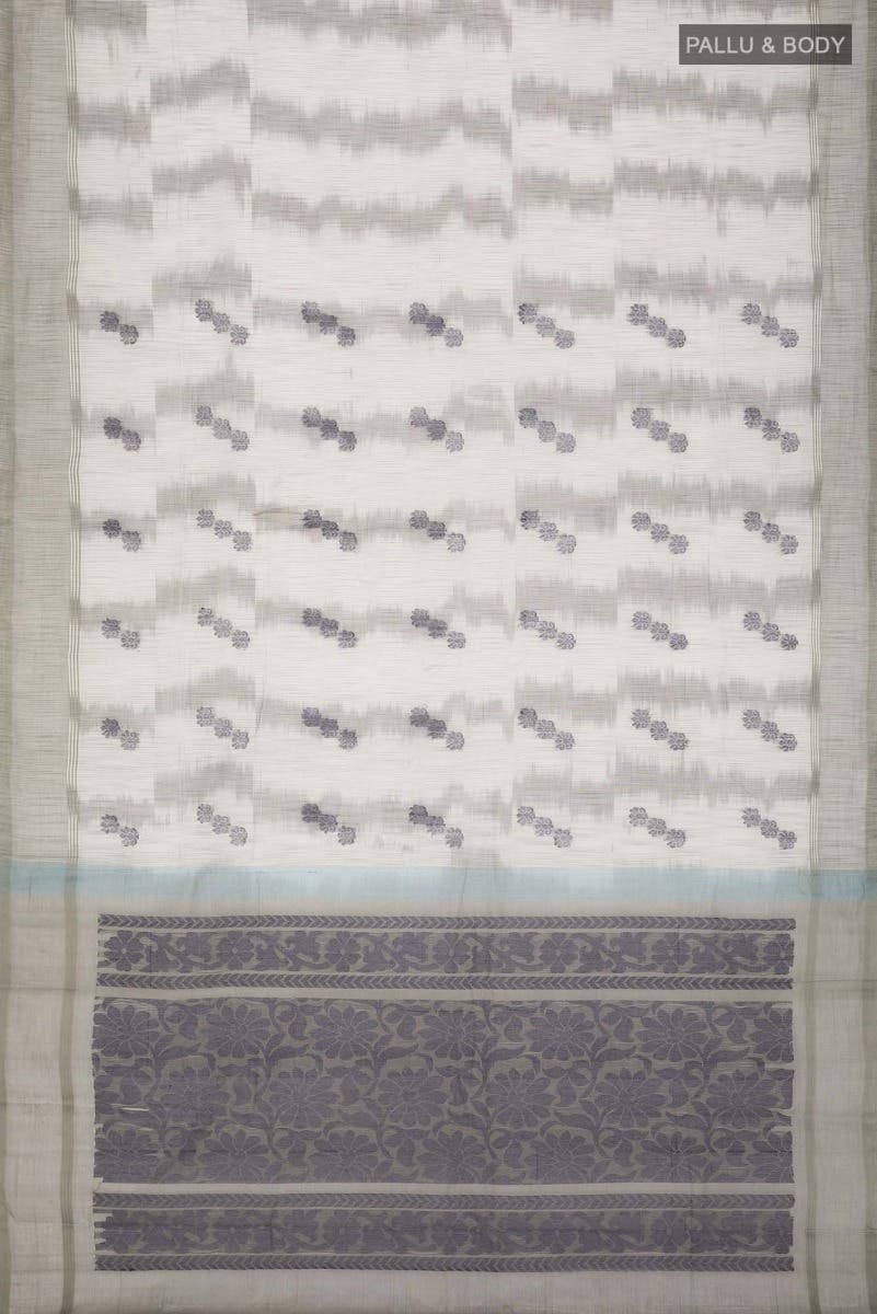 Grey Kanchi Cotton Saree - Image 2