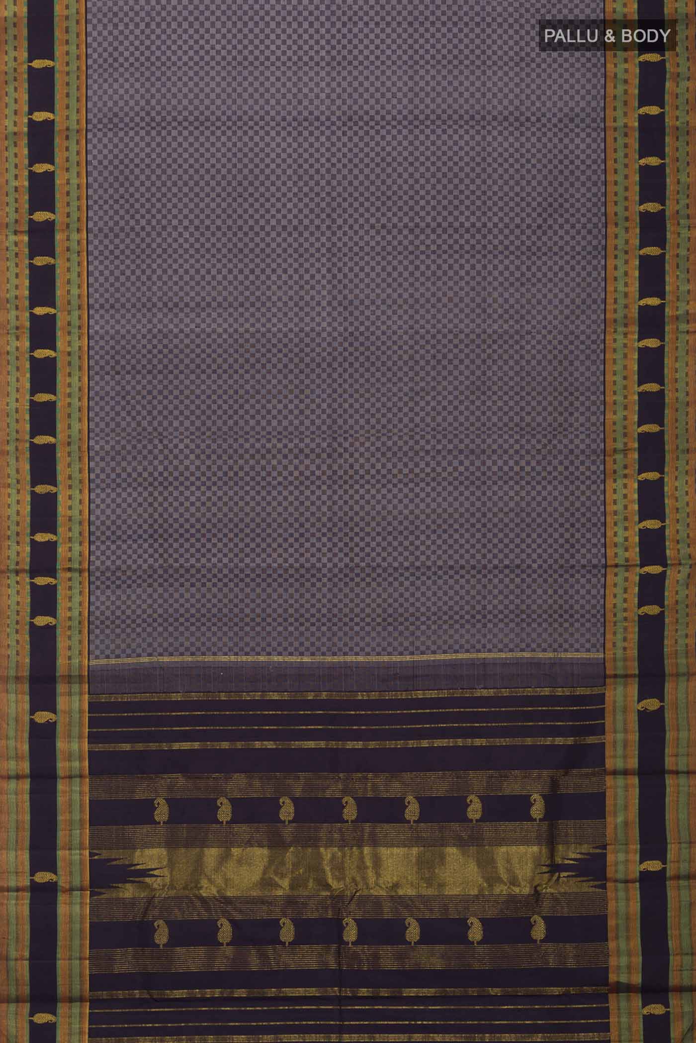 Grey Kanchipuram Silk Saree - Image 6