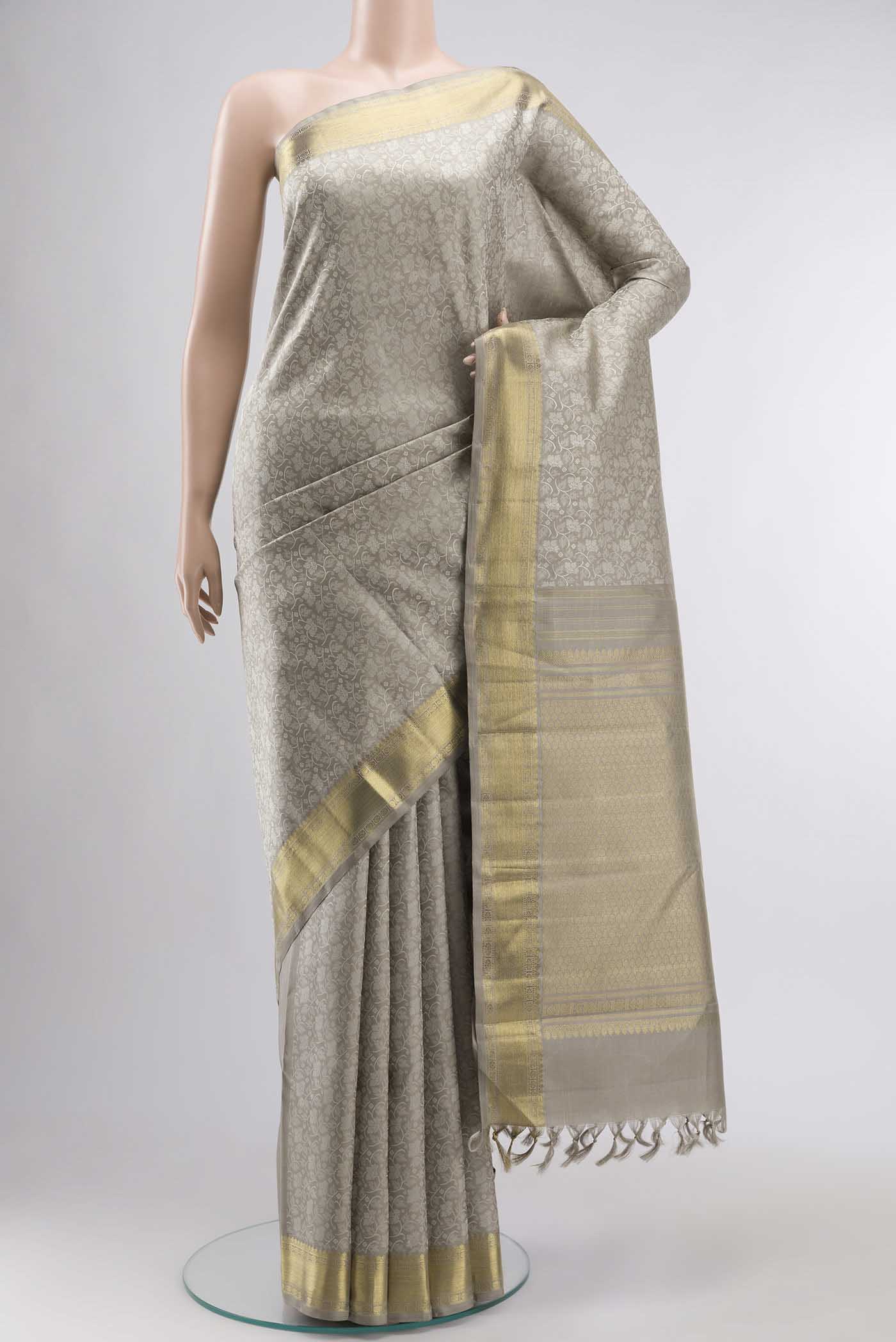 Grey Kanjivaram Silk Saree