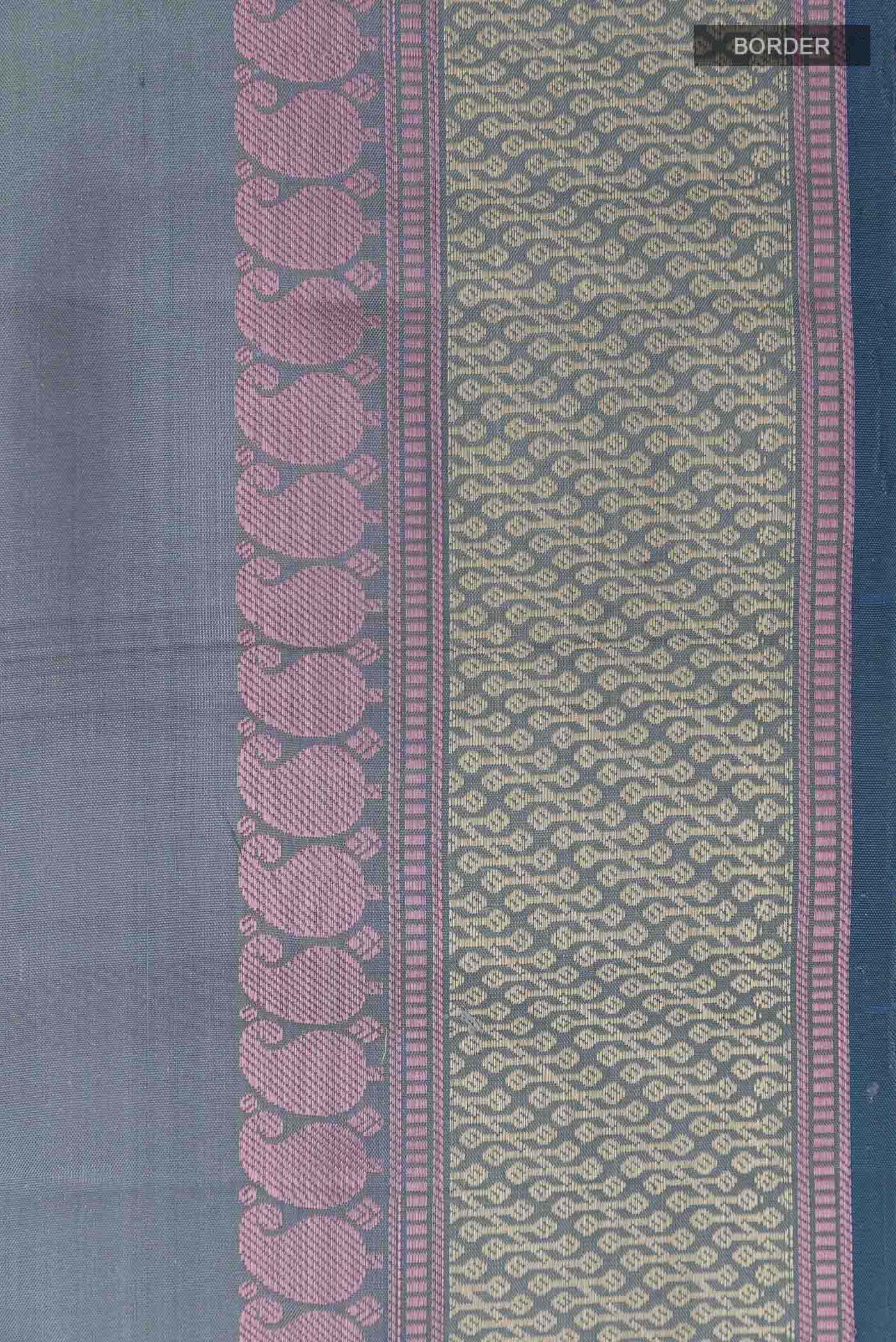 Grey Kanjivaram Silk Saree - Image 3