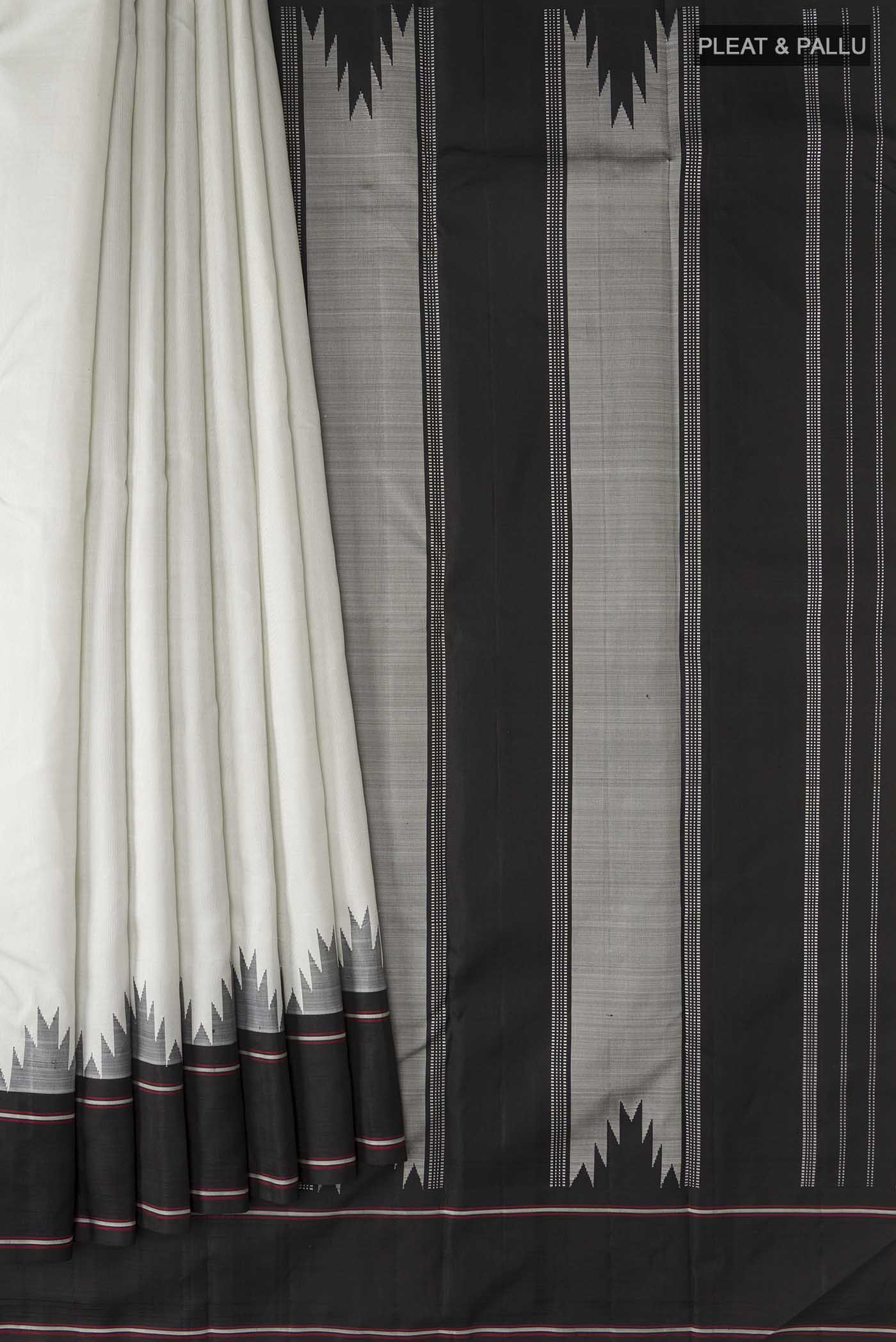 Grey Kanchipuram Silk Saree - Image 4