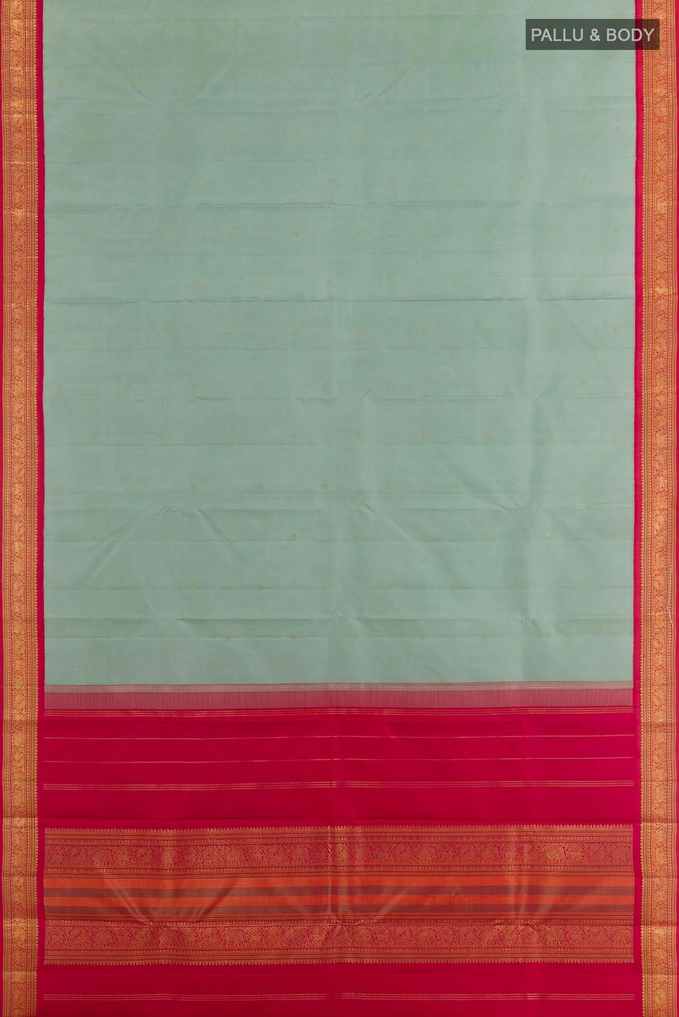 Pure Silk Pure Zari Grey Kanchipuram Saree - Image 5