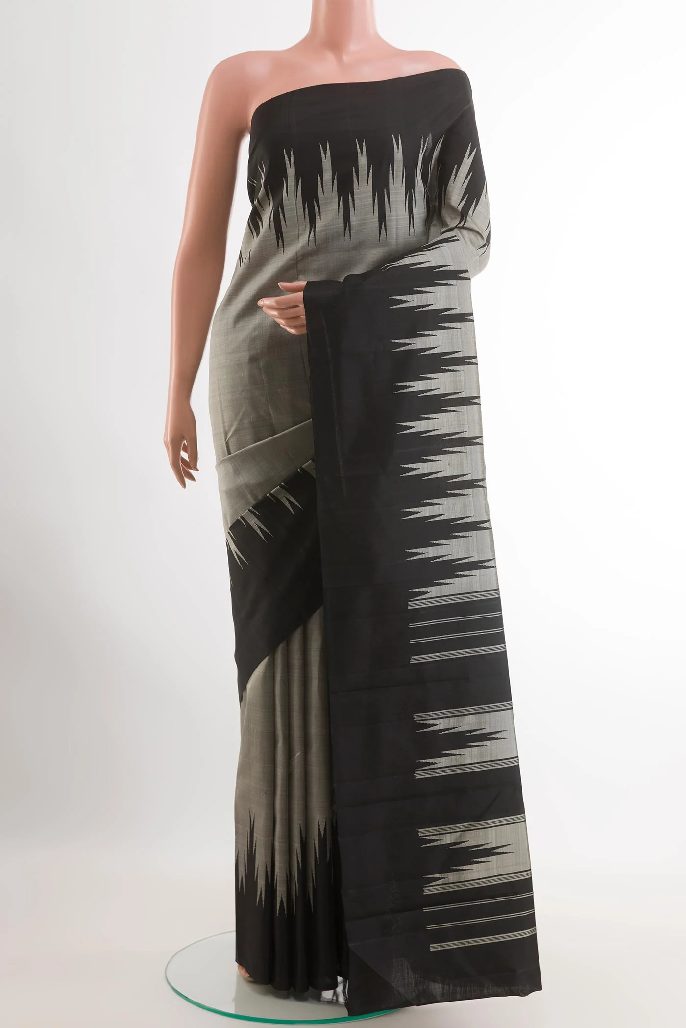 Grey Kanchipuram Silk Saree