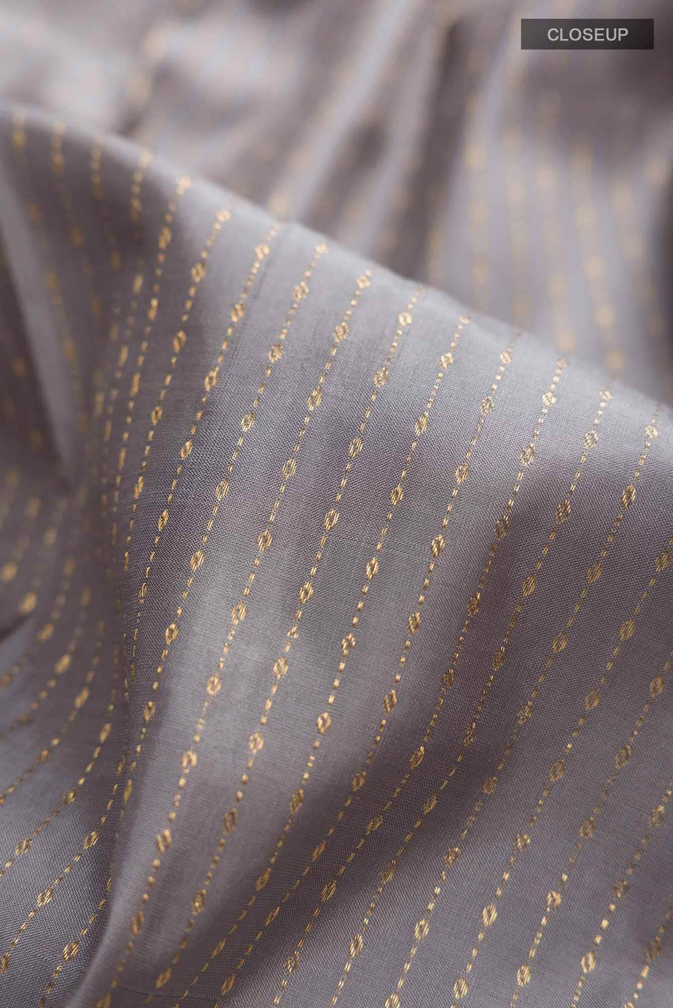 Grey Kanchipuram Silk Saree - Image 3