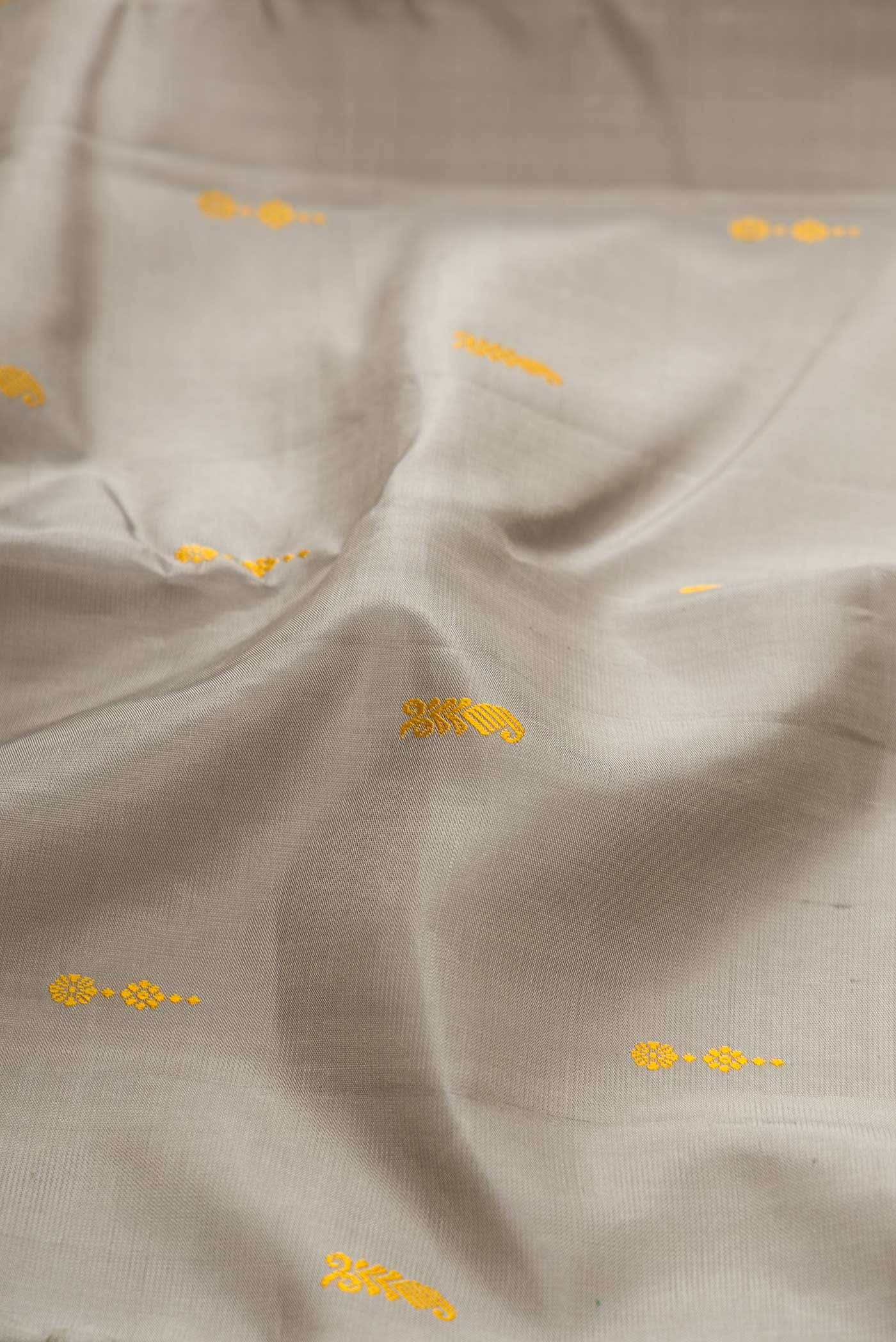 Grey Kanchipuram Silk Saree - Image 3