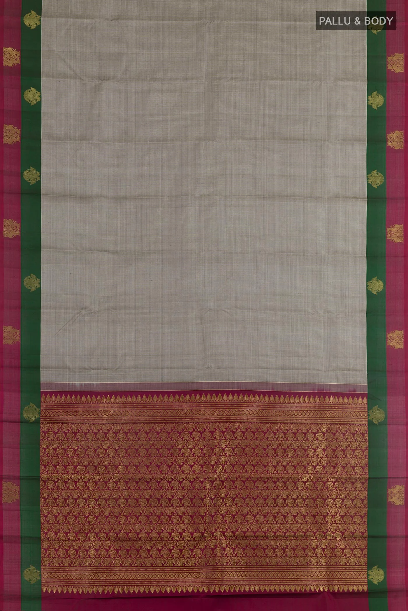 Grey Kanjivaram Silk Saree - Image 3