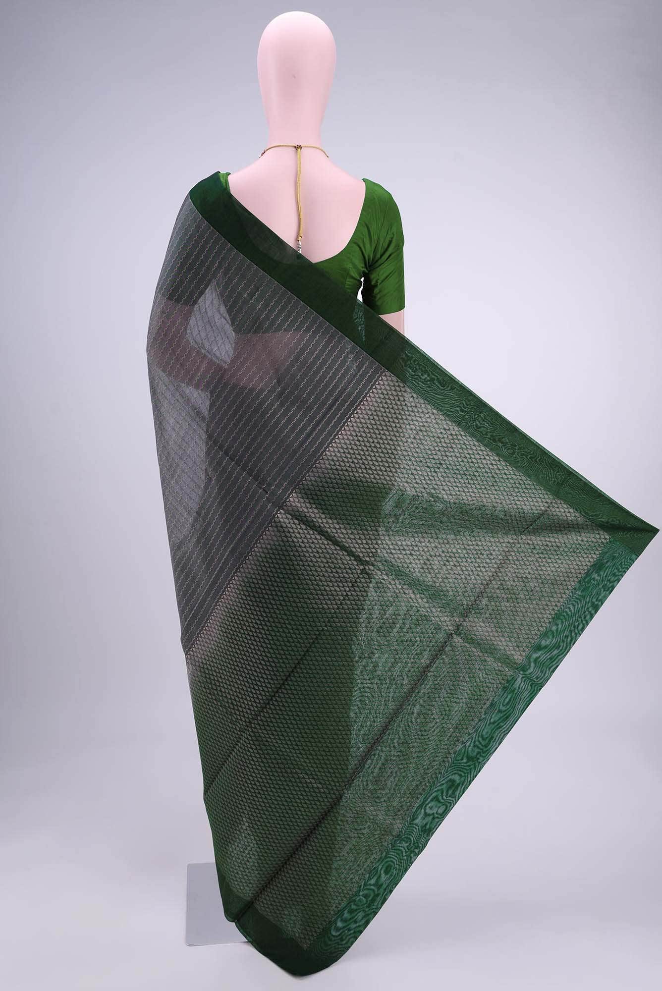Grey Kota Cotton Saree - Image 2