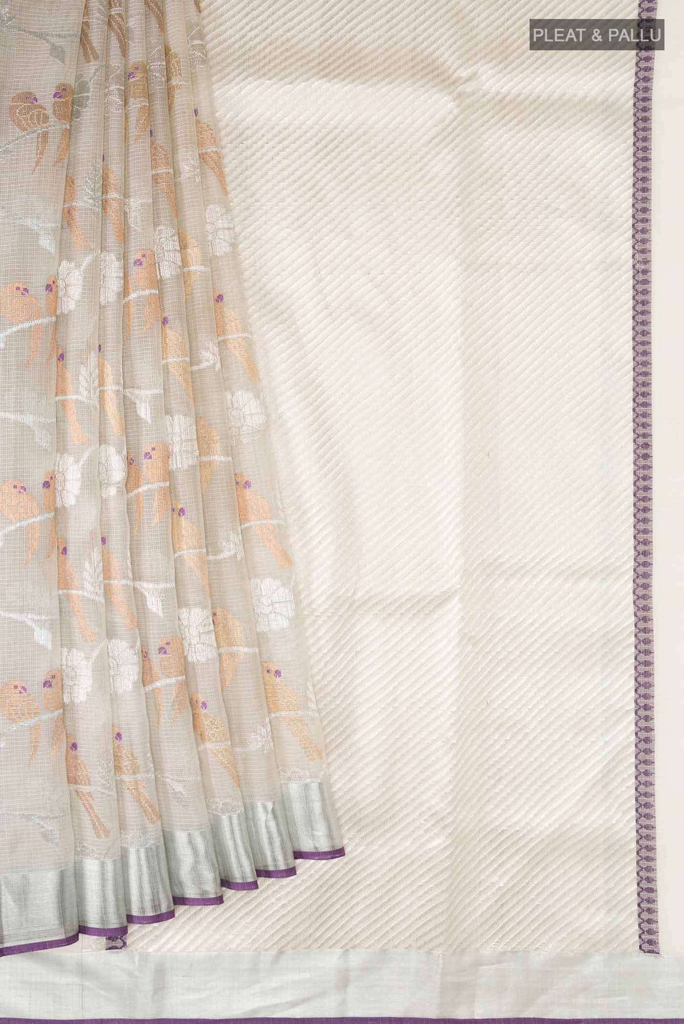 Grey Kota Silk Saree - Image 4