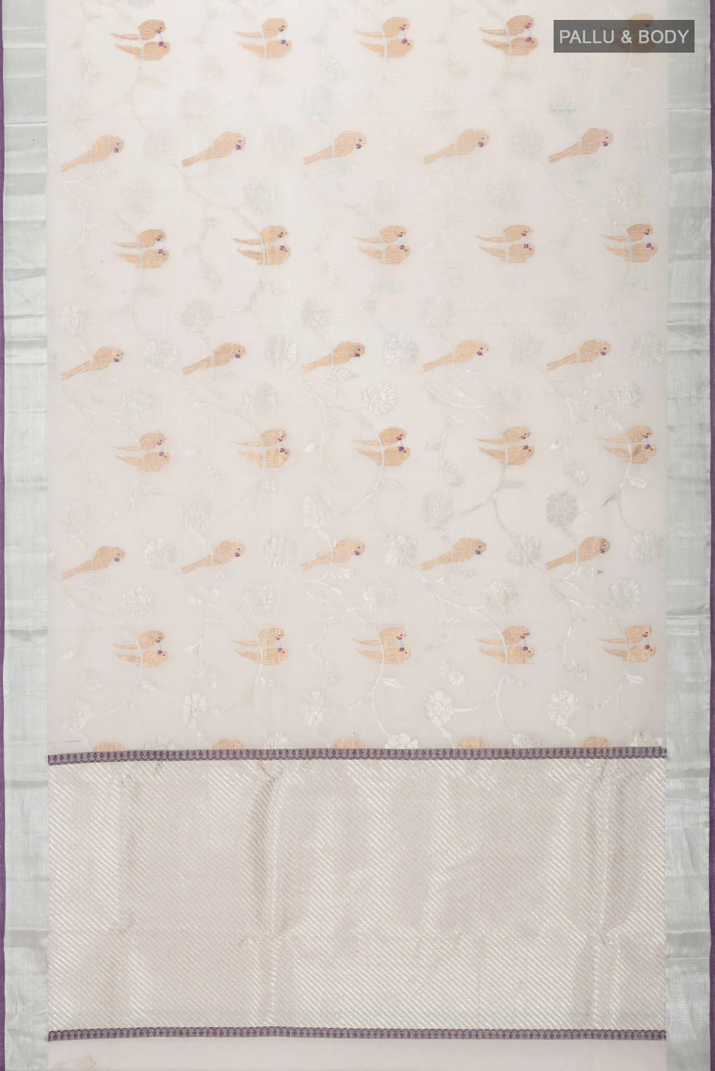 Grey Kota Silk Saree - Image 6