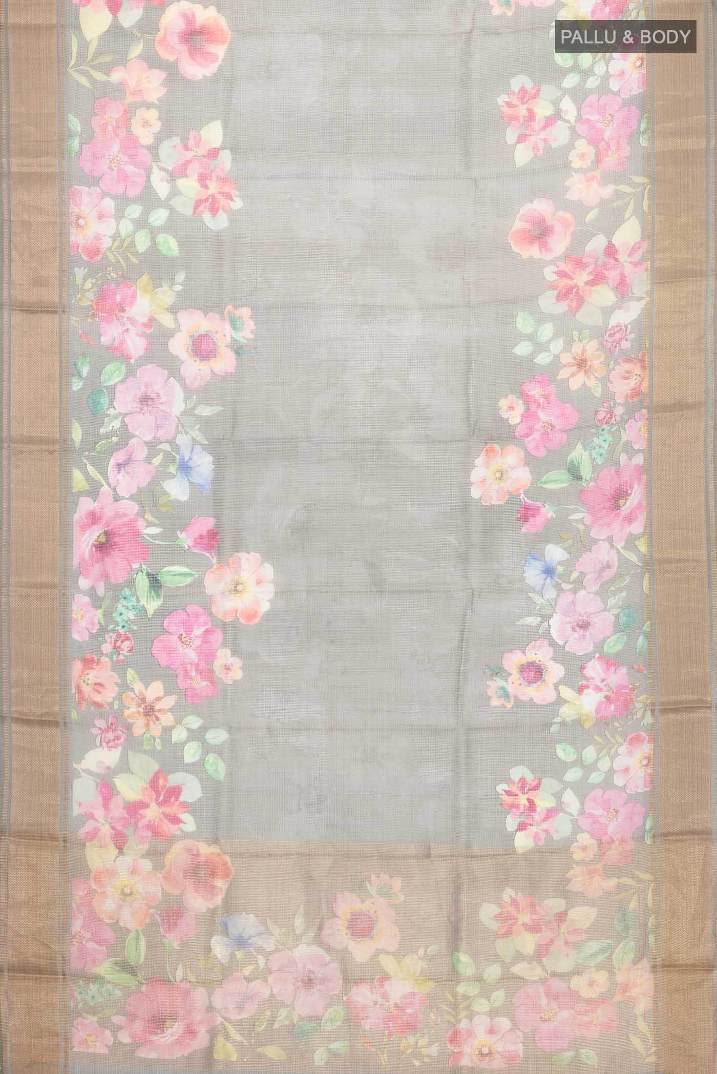 Grey Kota Silk Saree - Image 3