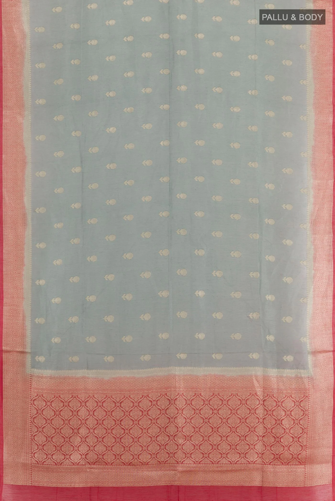 Grey Linen Saree - Image 3