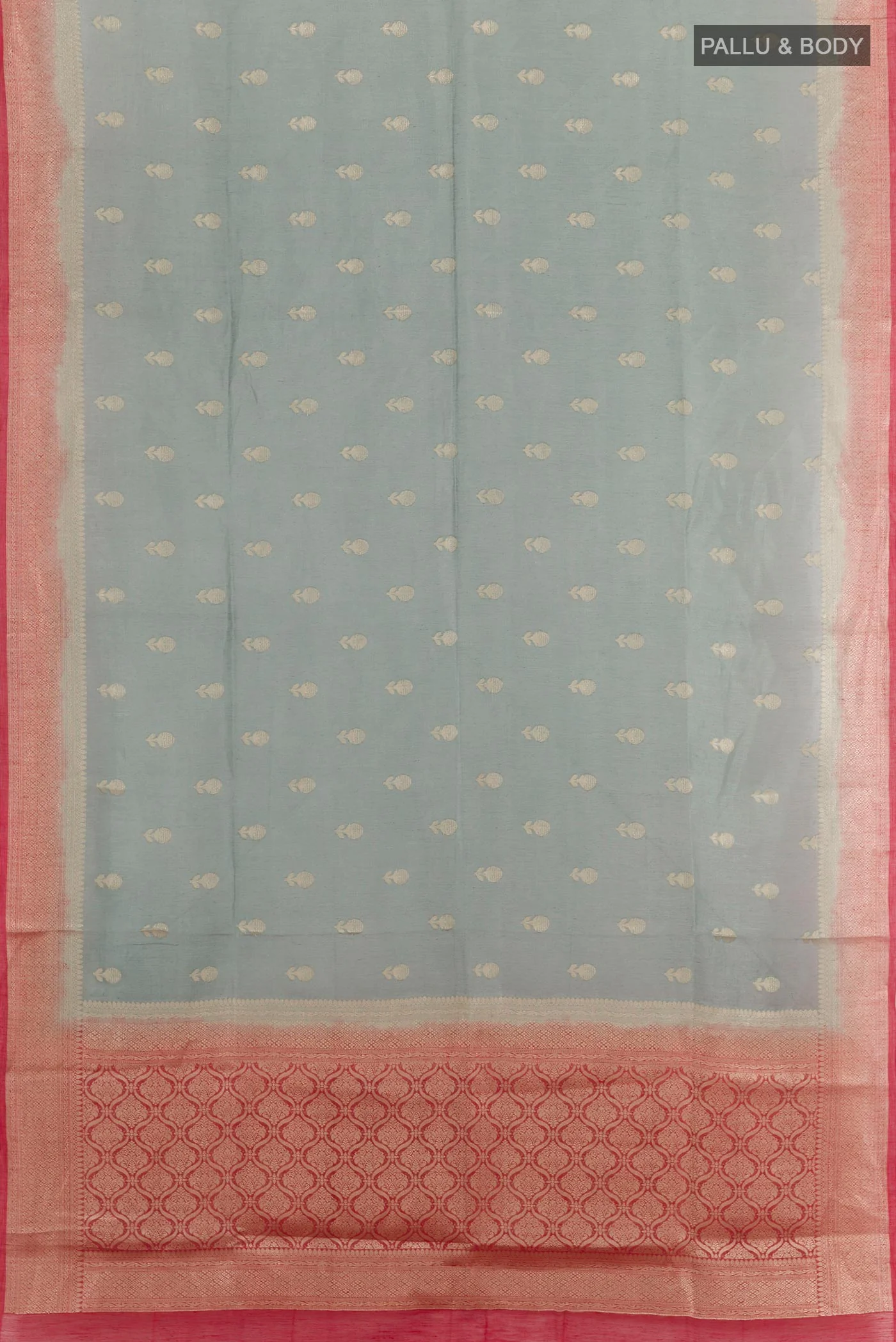 Grey Linen Saree - Image 3