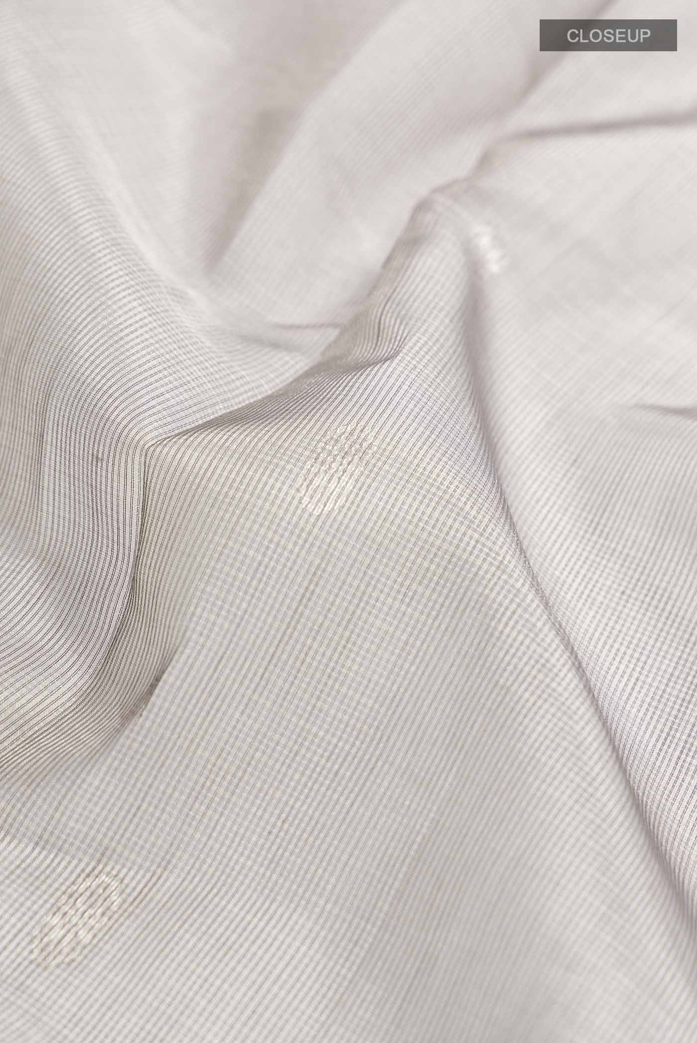 Grey Maheshwari Silk Cotton Saree - Image 2