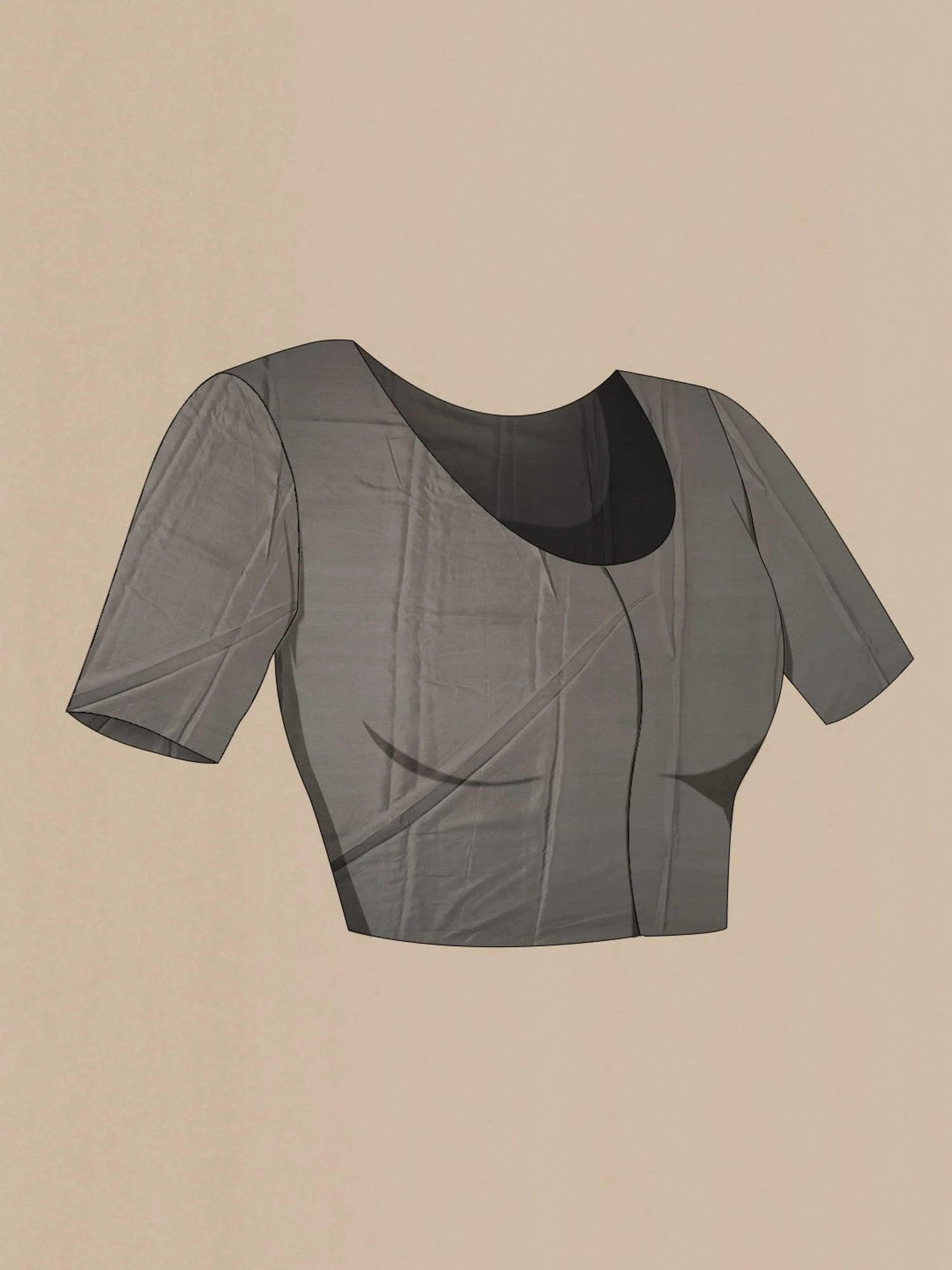 Grey Mysore Georgette Saree - Image 5
