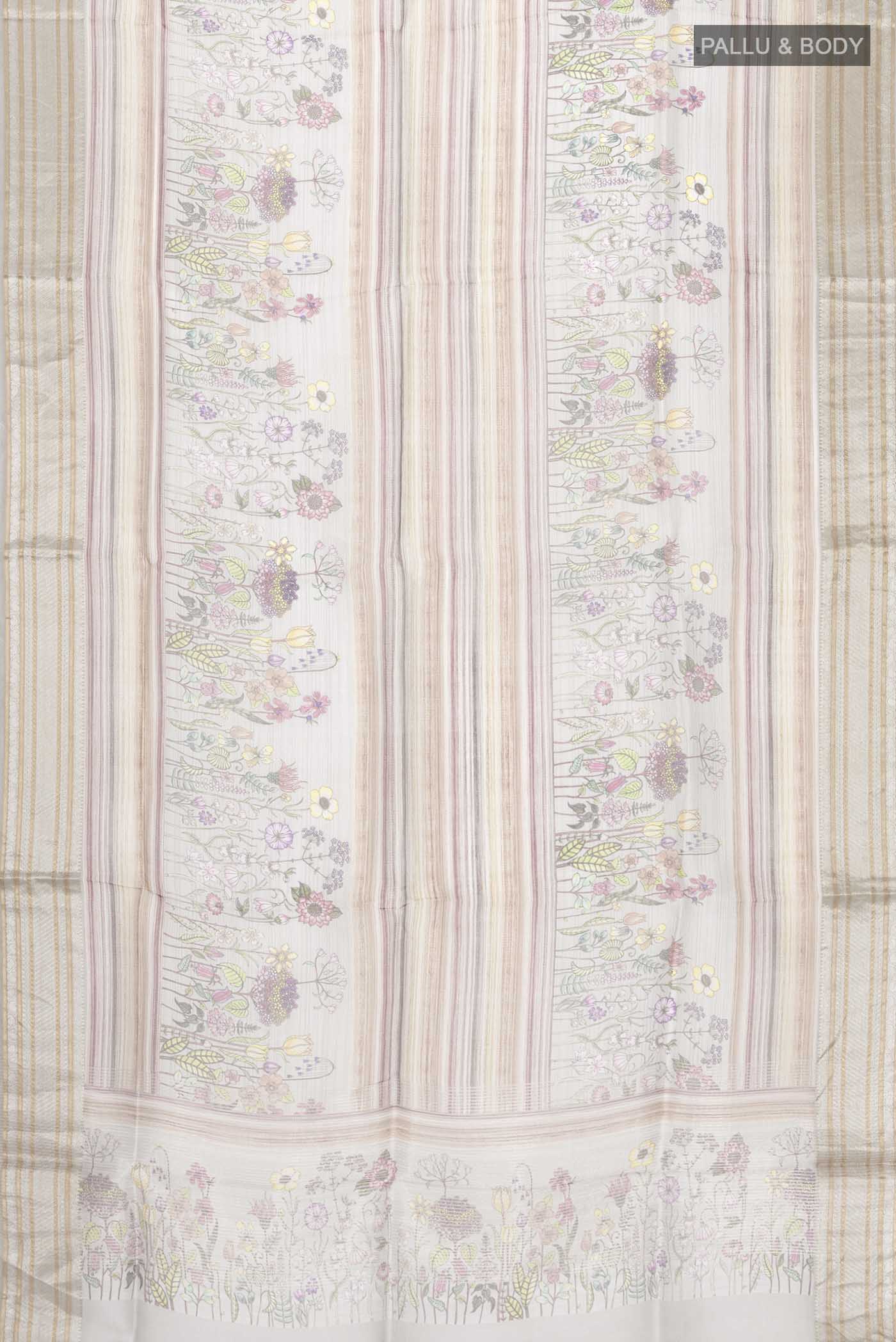 Grey Organza Silk Saree - Image 5
