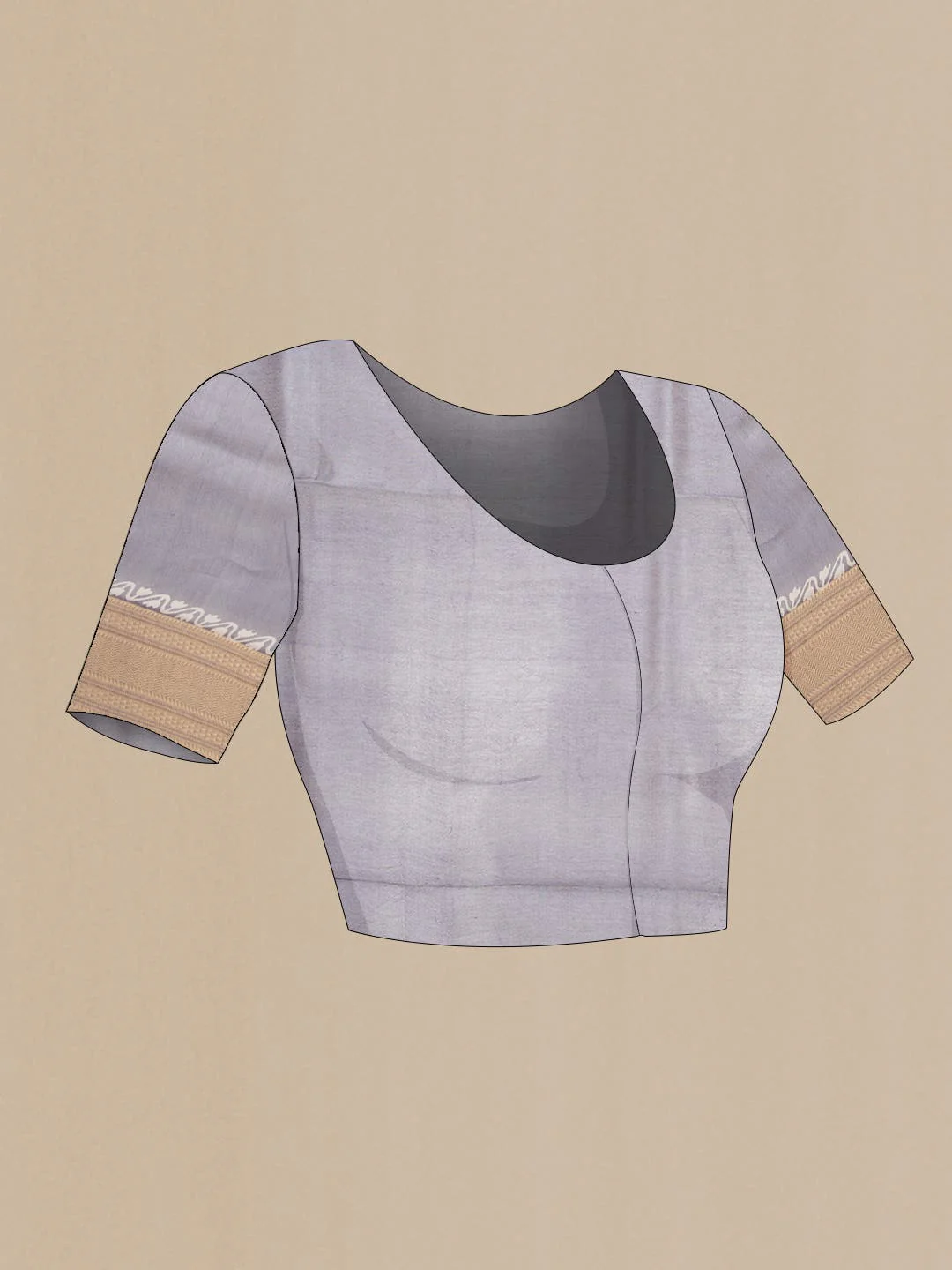Grey Organza Silk Saree - Image 4