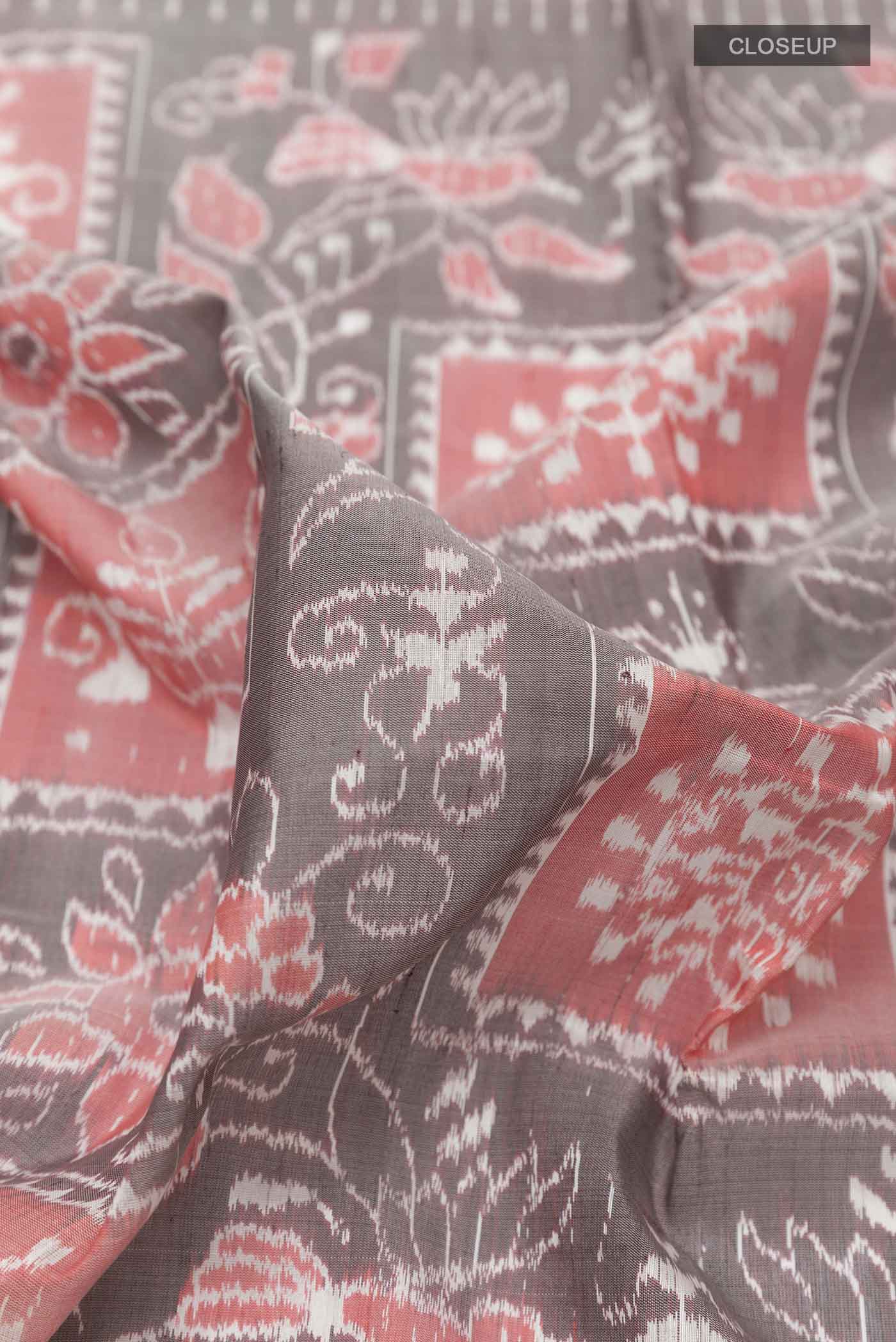 Grey Orissa Silk Saree - Image 2