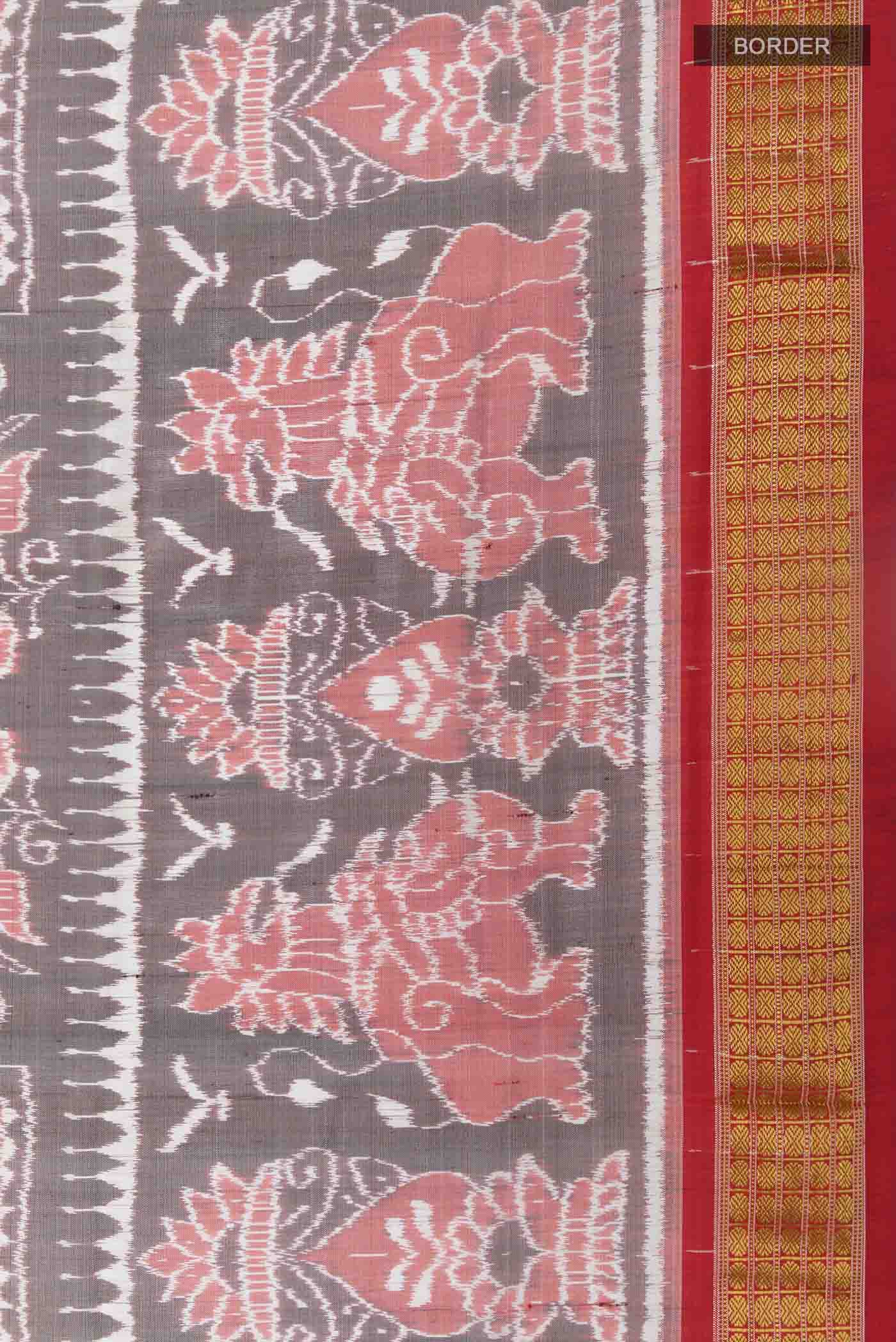Grey Orissa Silk Saree - Image 3