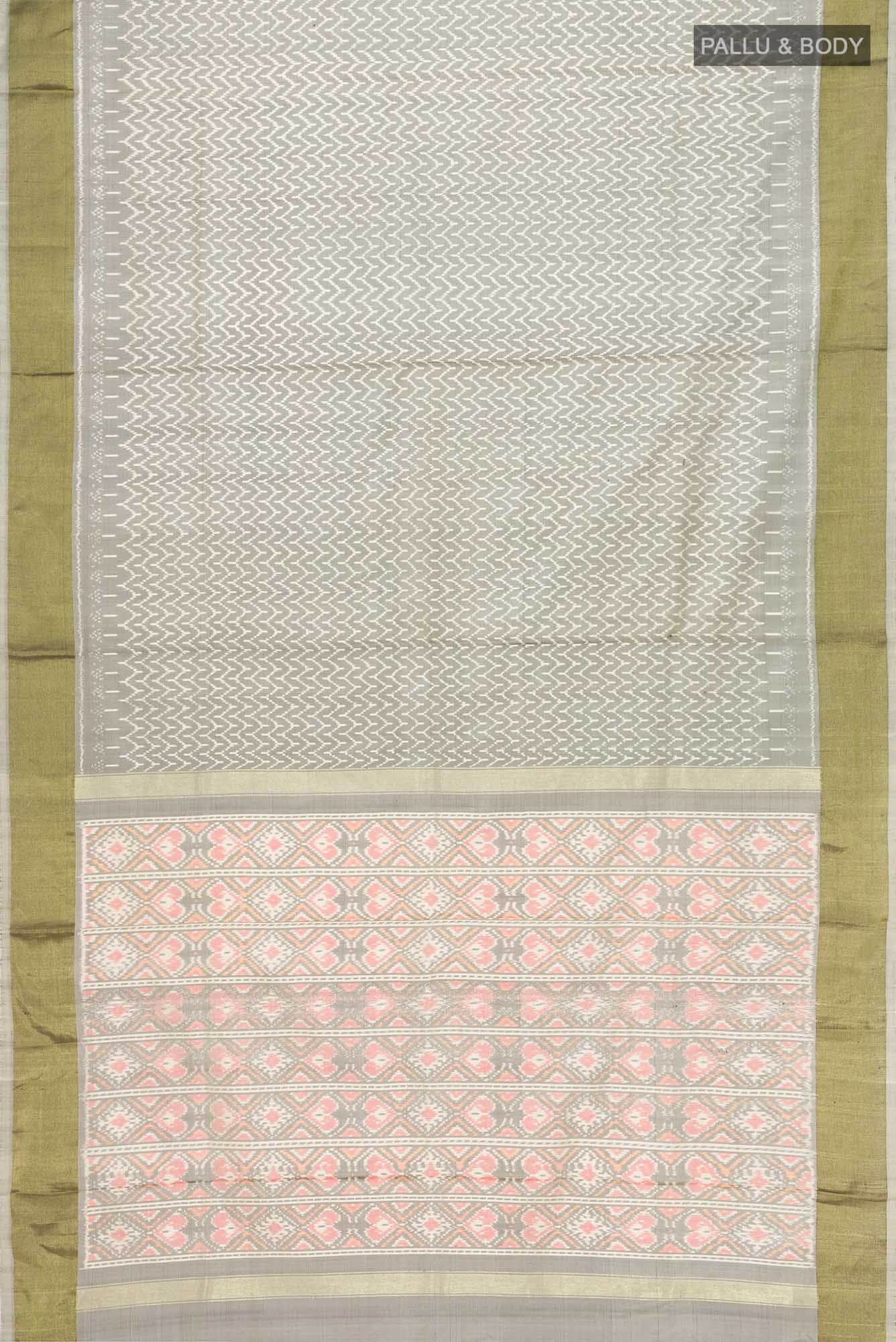 Grey Pochampally Silk Saree - Image 4