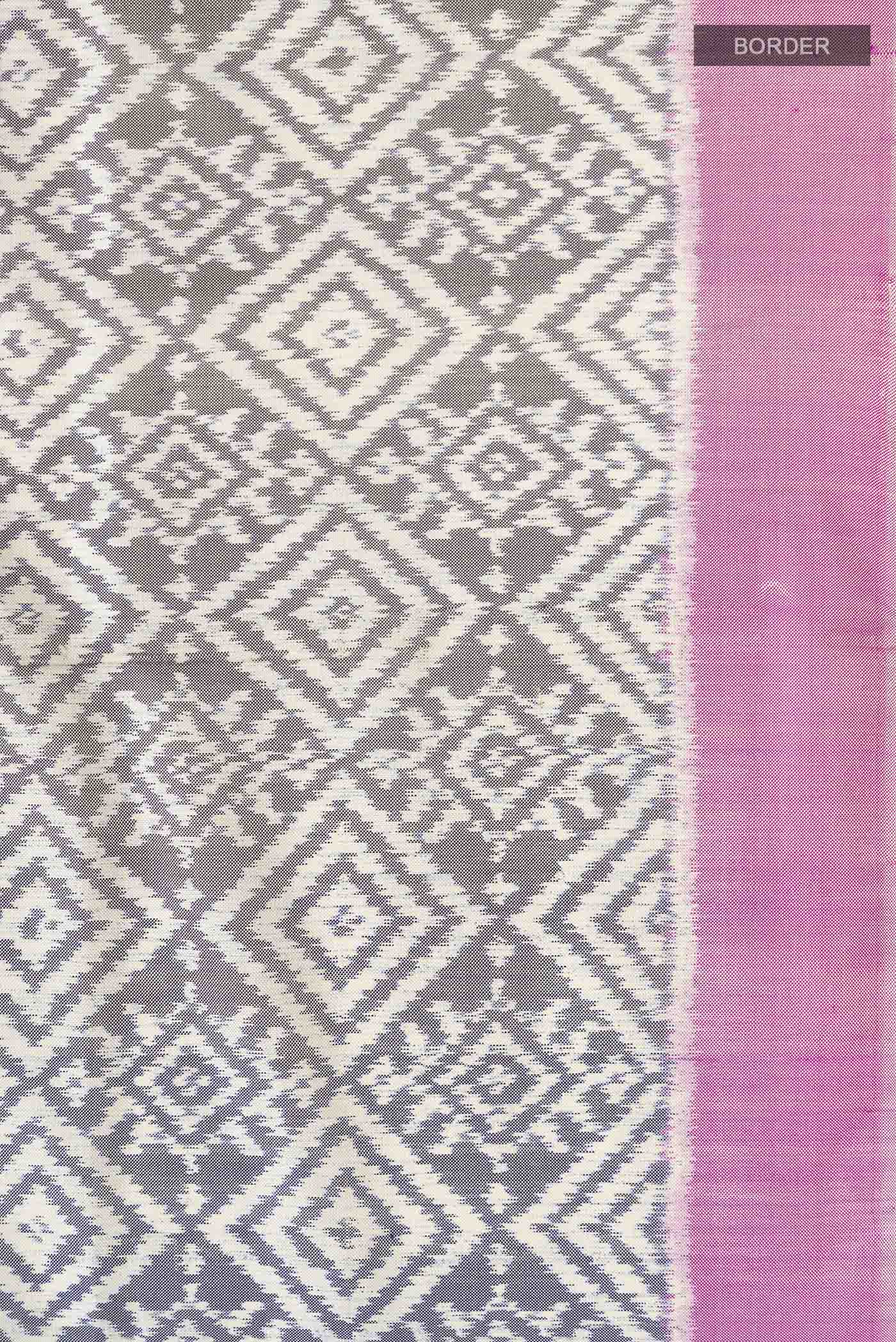 Grey Rajkot Patola Silk Saree - Image 3