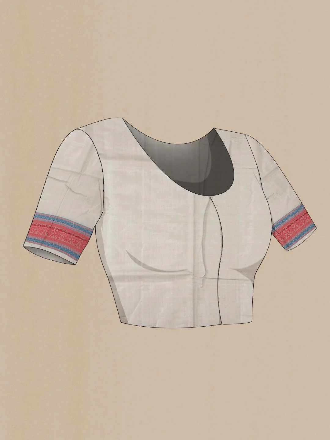 Grey Silk Cotton Saree - Image 3