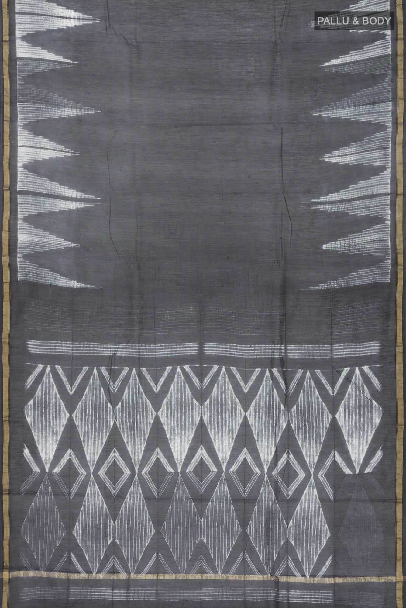 Black Silk Cotton Saree - Image 3
