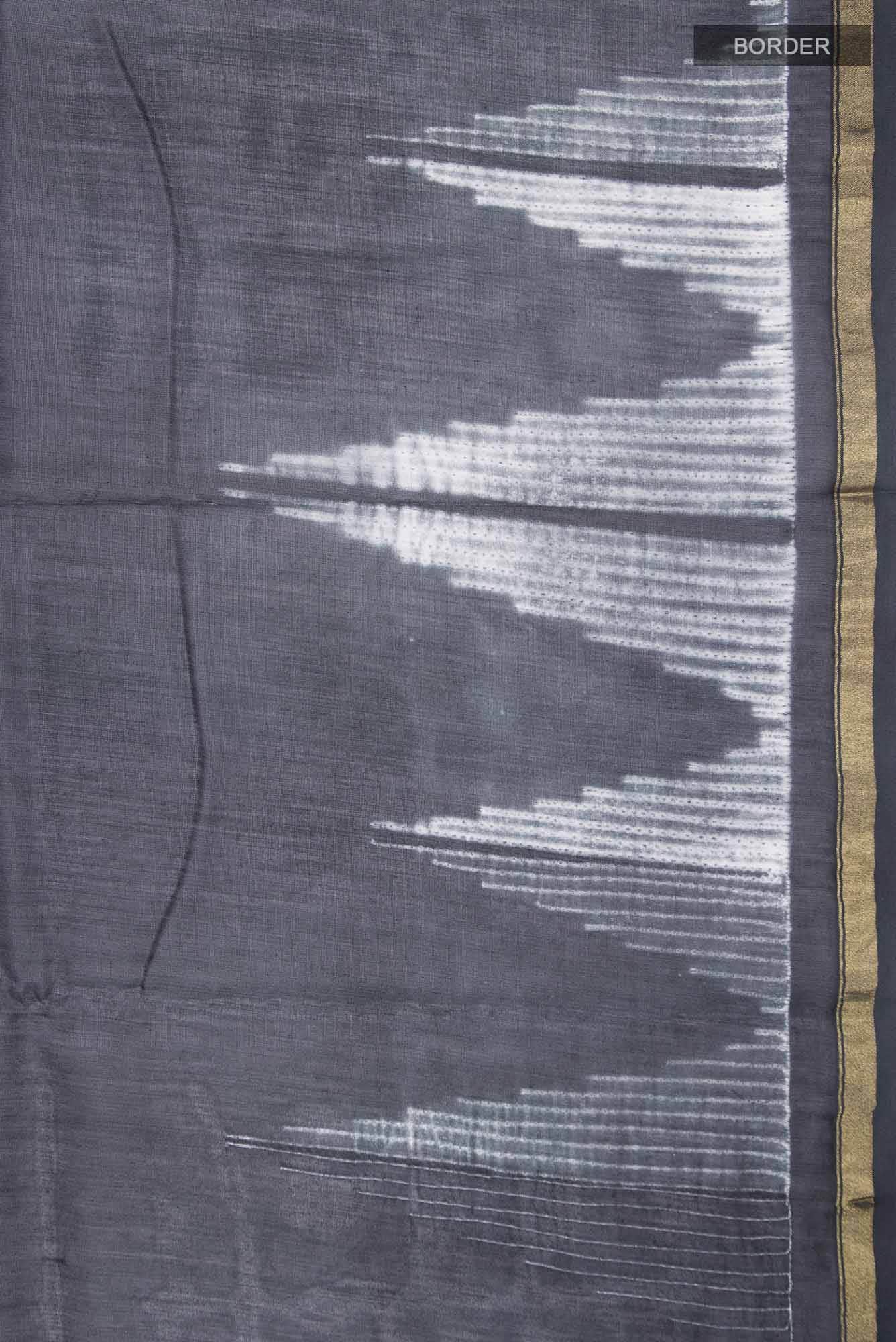 Black Silk Cotton Saree - Image 4