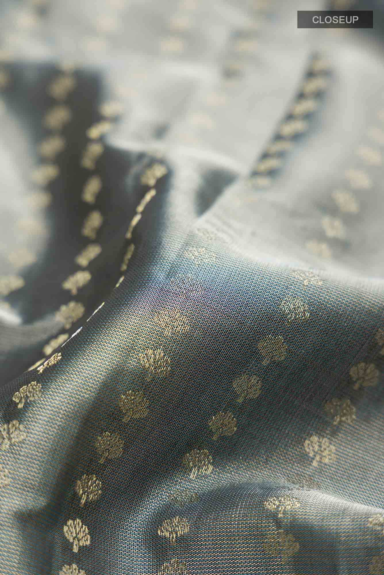 Grey Soft Silk Saree - Image 3