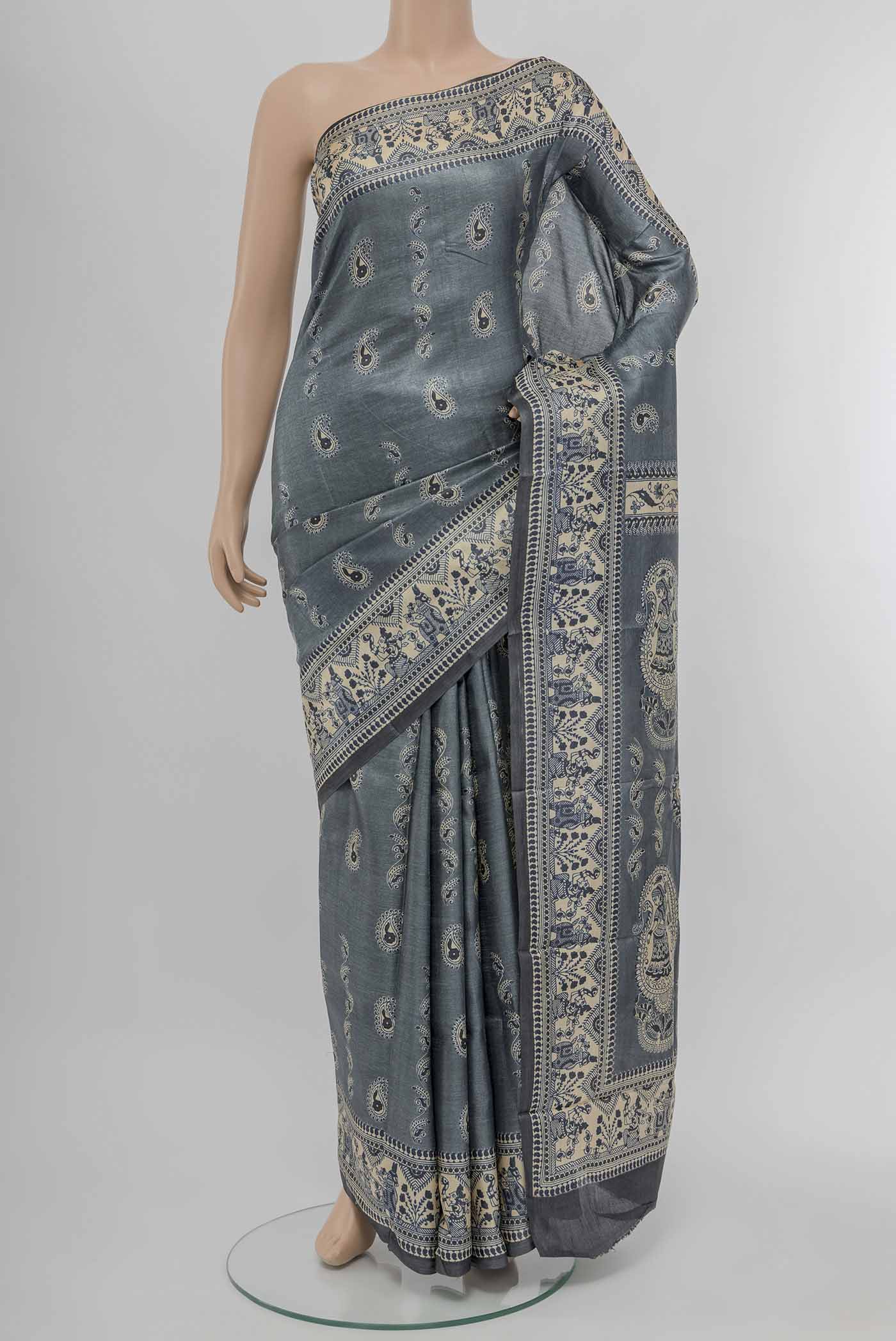 Grey Tussar Saree
