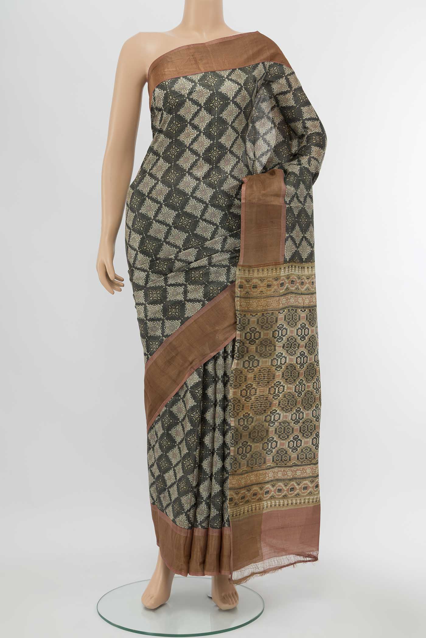 Grey Tussar Saree
