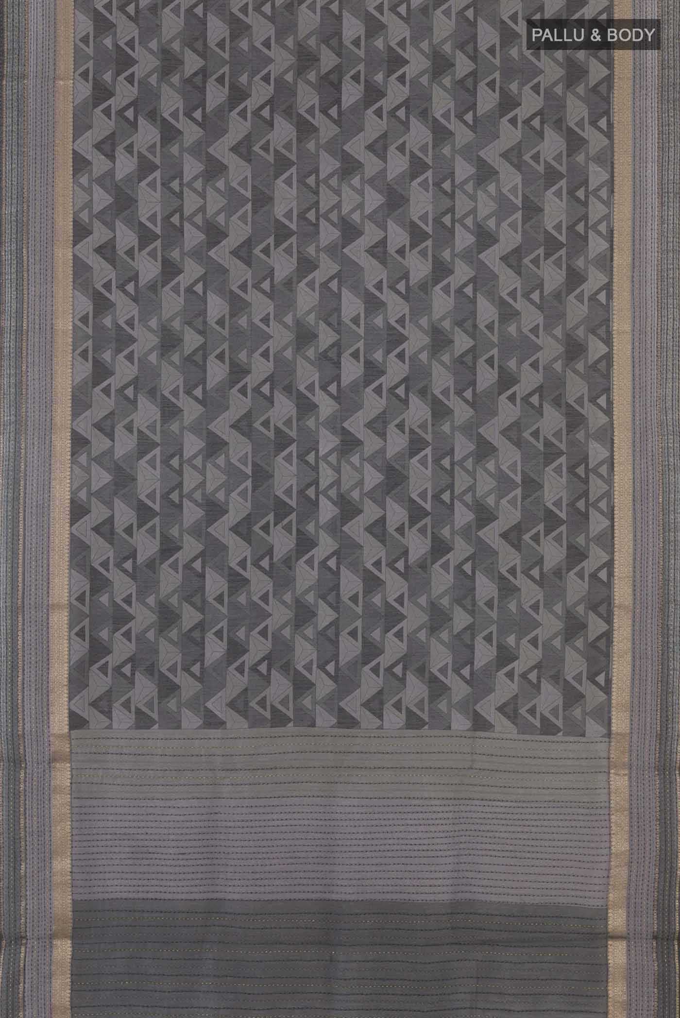 Grey Tussar Saree - Image 5