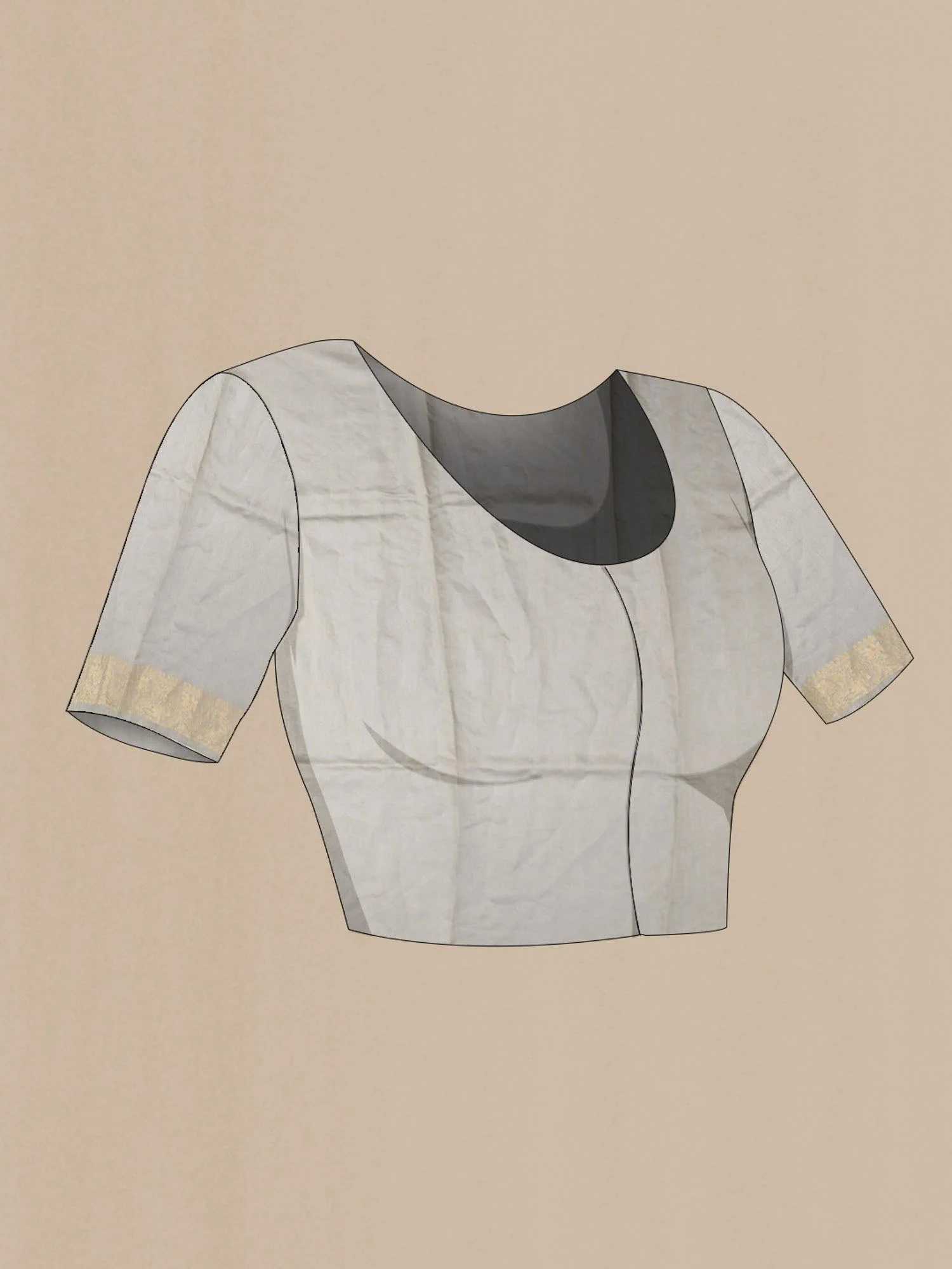 Grey Tussar Saree - Image 3