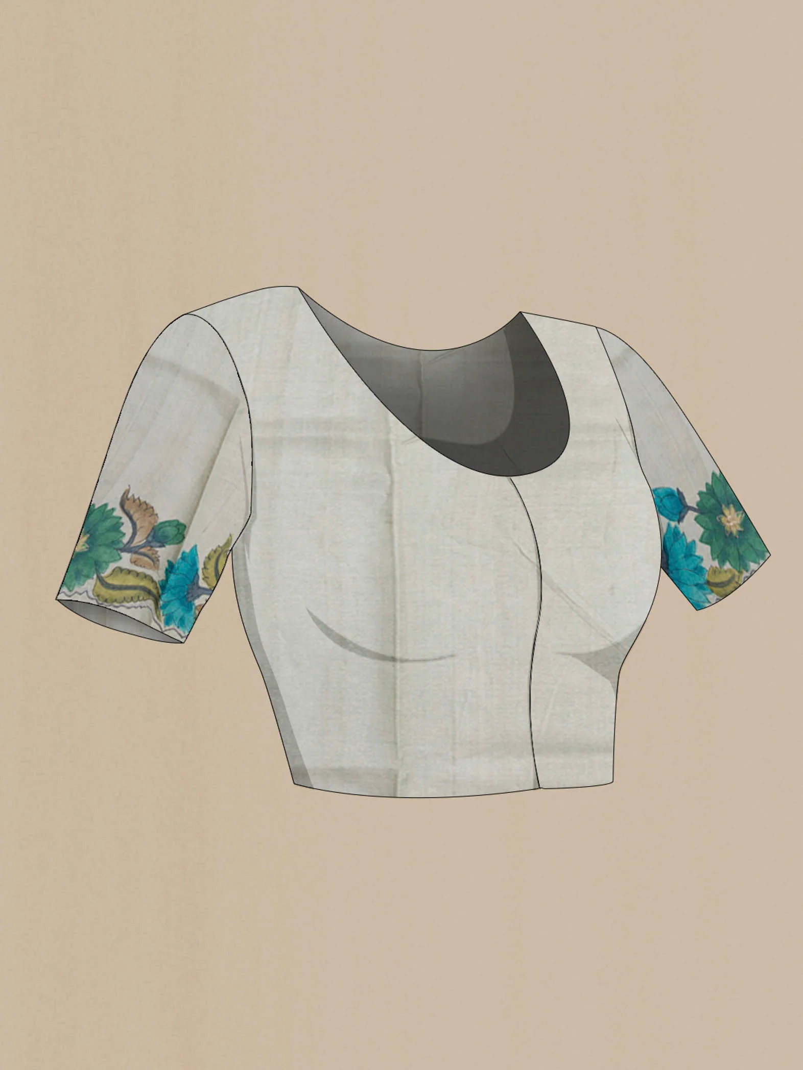 Grey Tussar Saree - Image 4