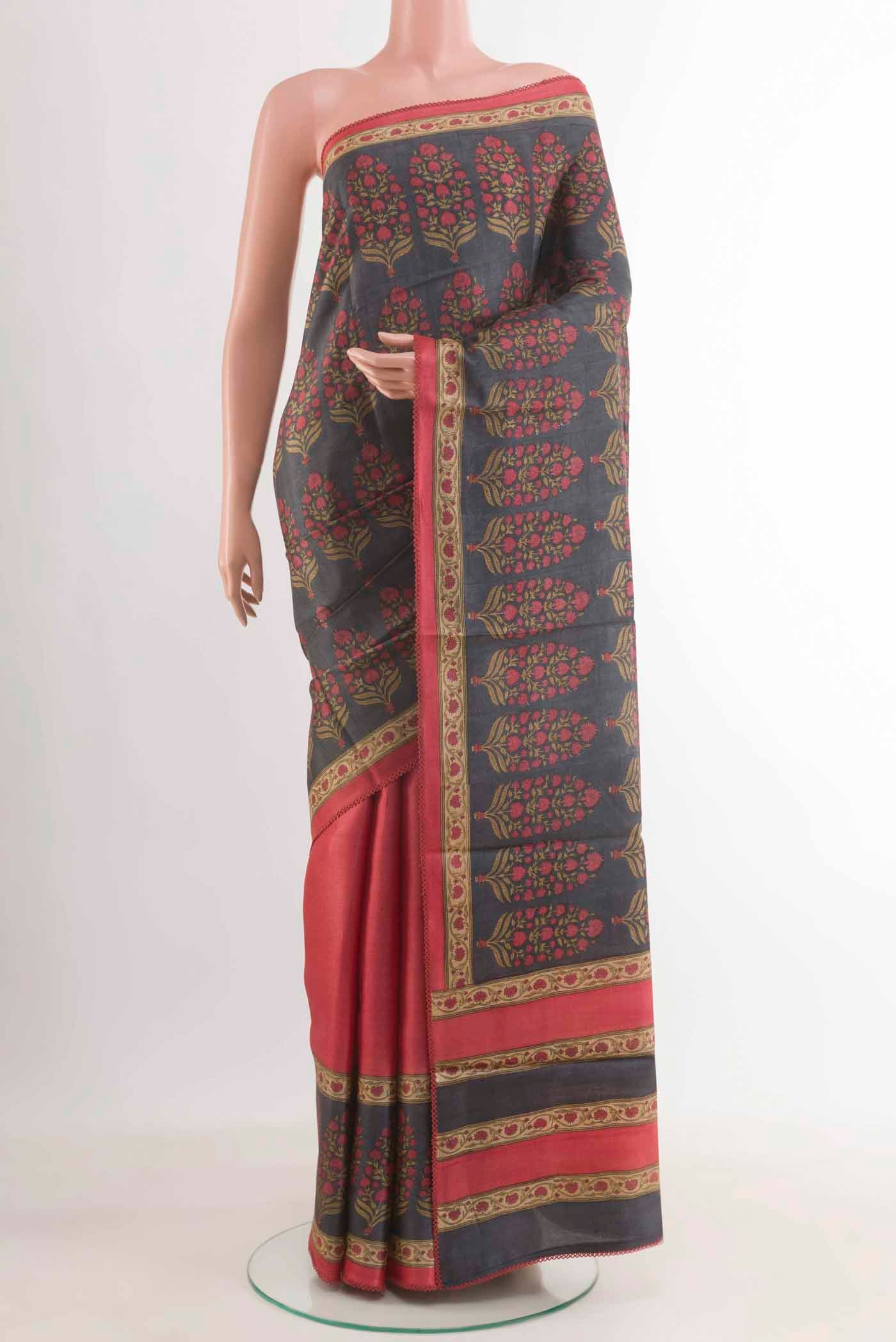 Multi Color Tussar Silk Saree