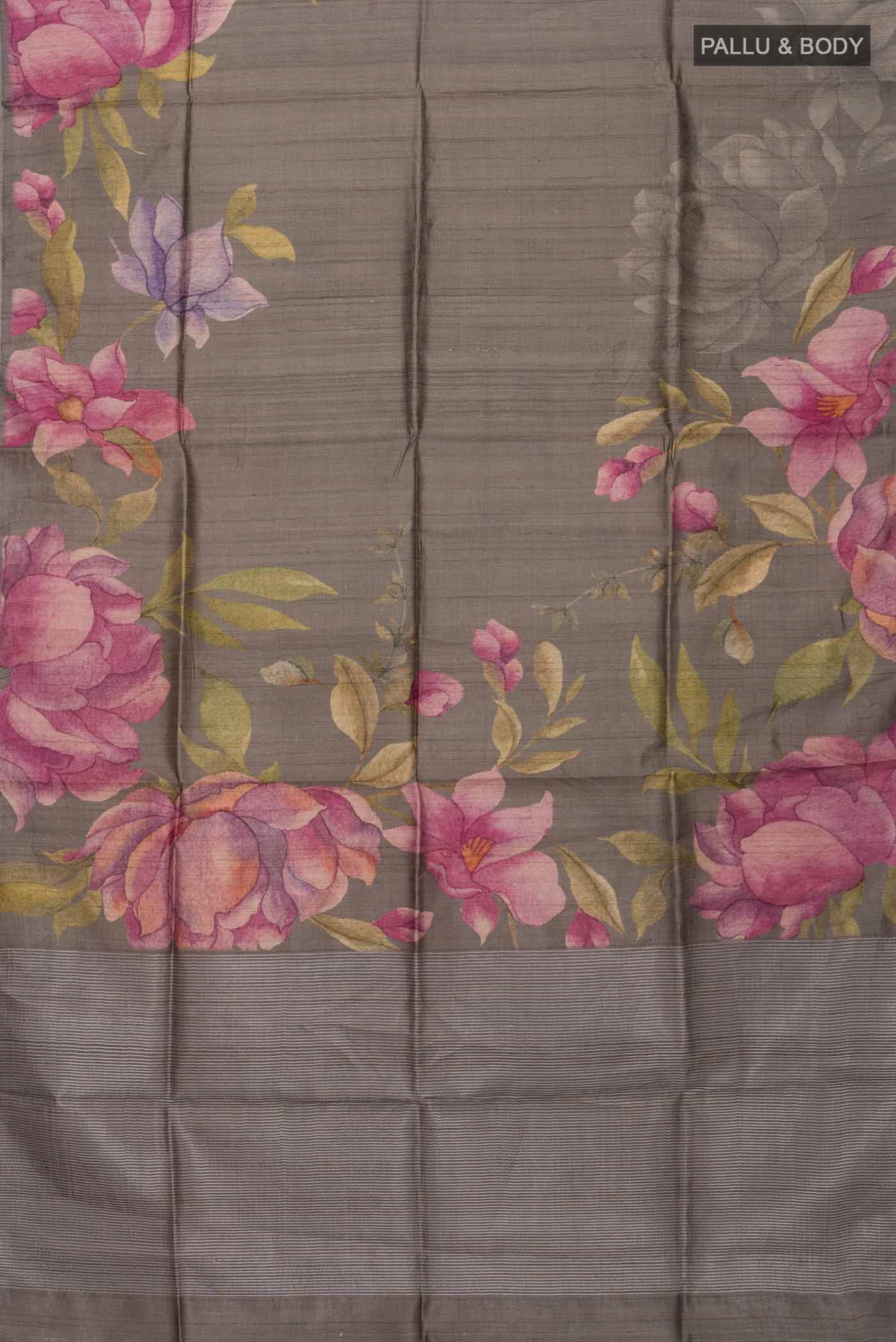 Grey Tussar Saree - Image 5